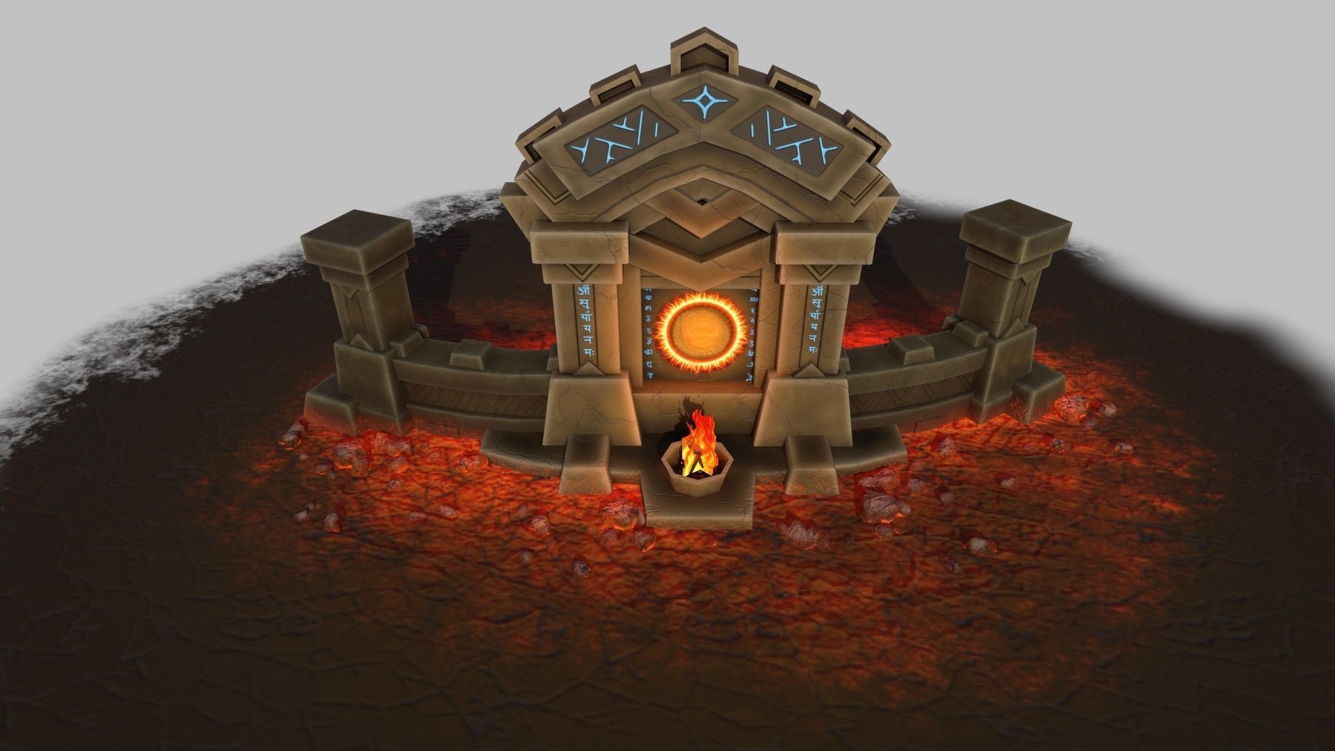 Gaming gate environment Low-poly 3D model_4