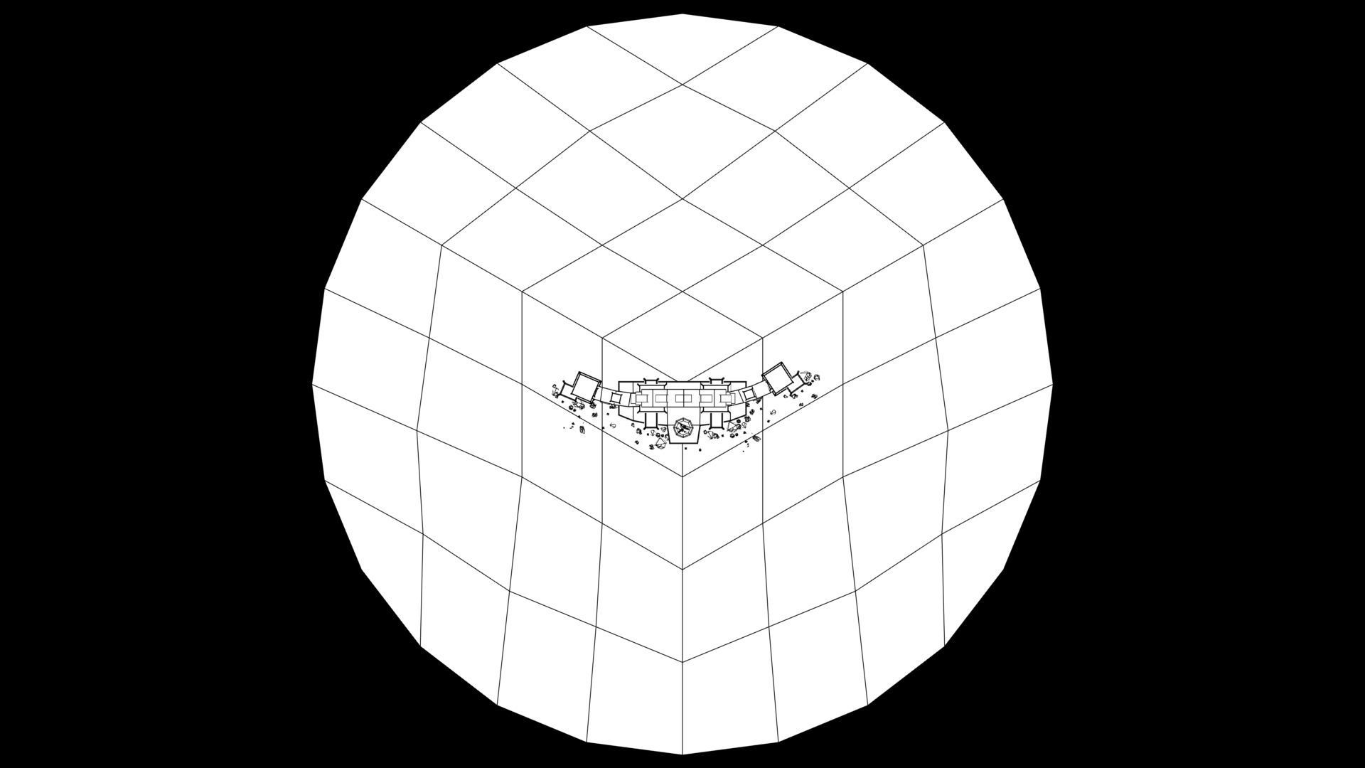 Gaming gate environment Low-poly 3D model_9