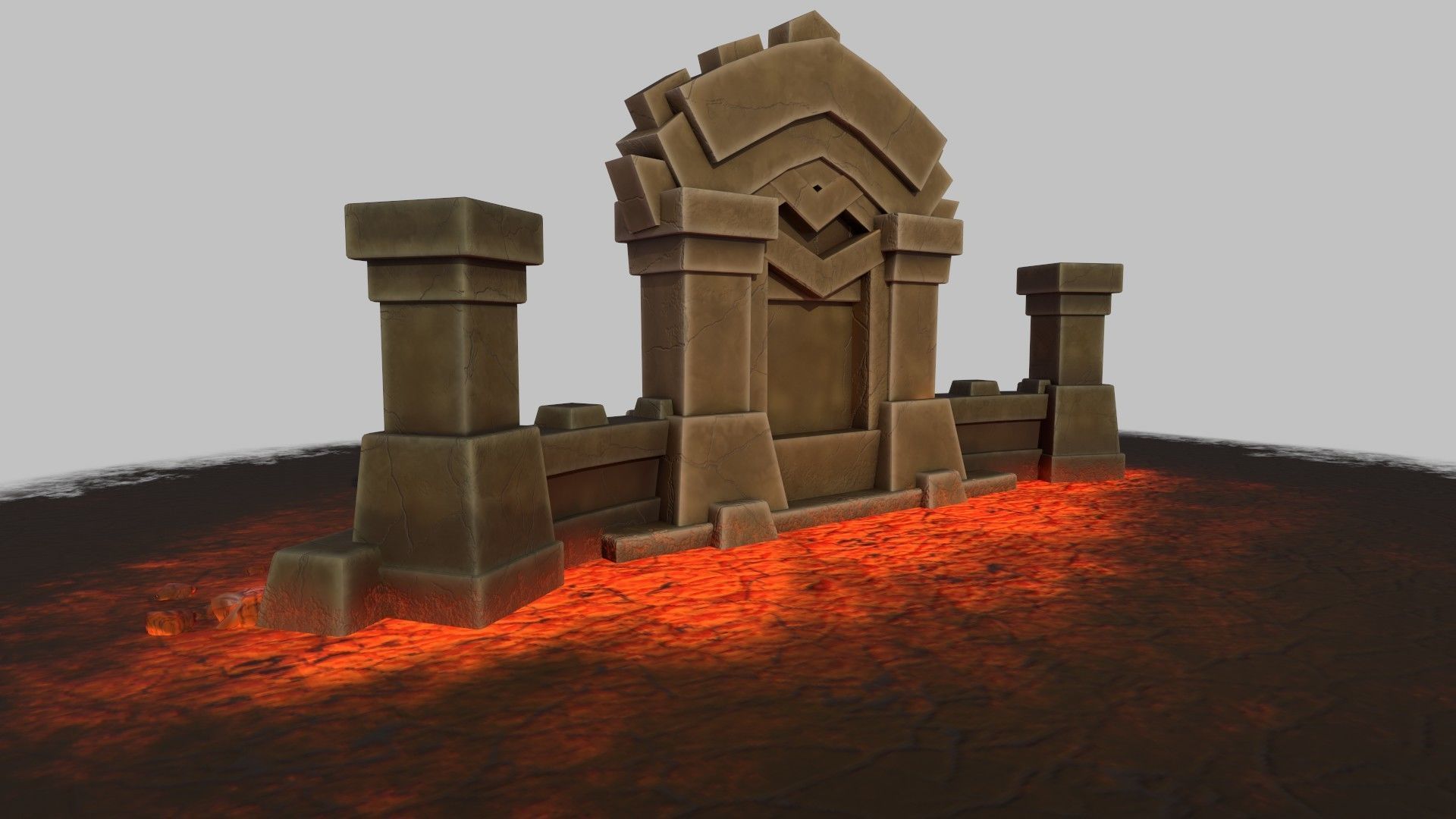 Gaming gate environment Low-poly 3D model_2