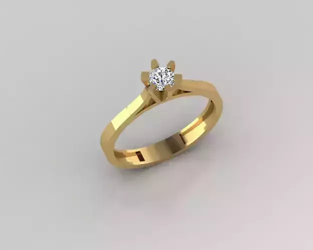 Rings 3D gold ring with diamond