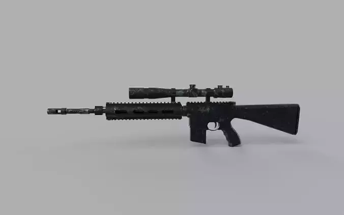 Assault rifle Low-poly 3D model