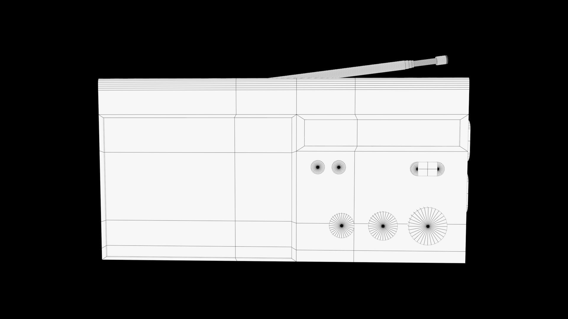 Radio Low-poly 3D model_6