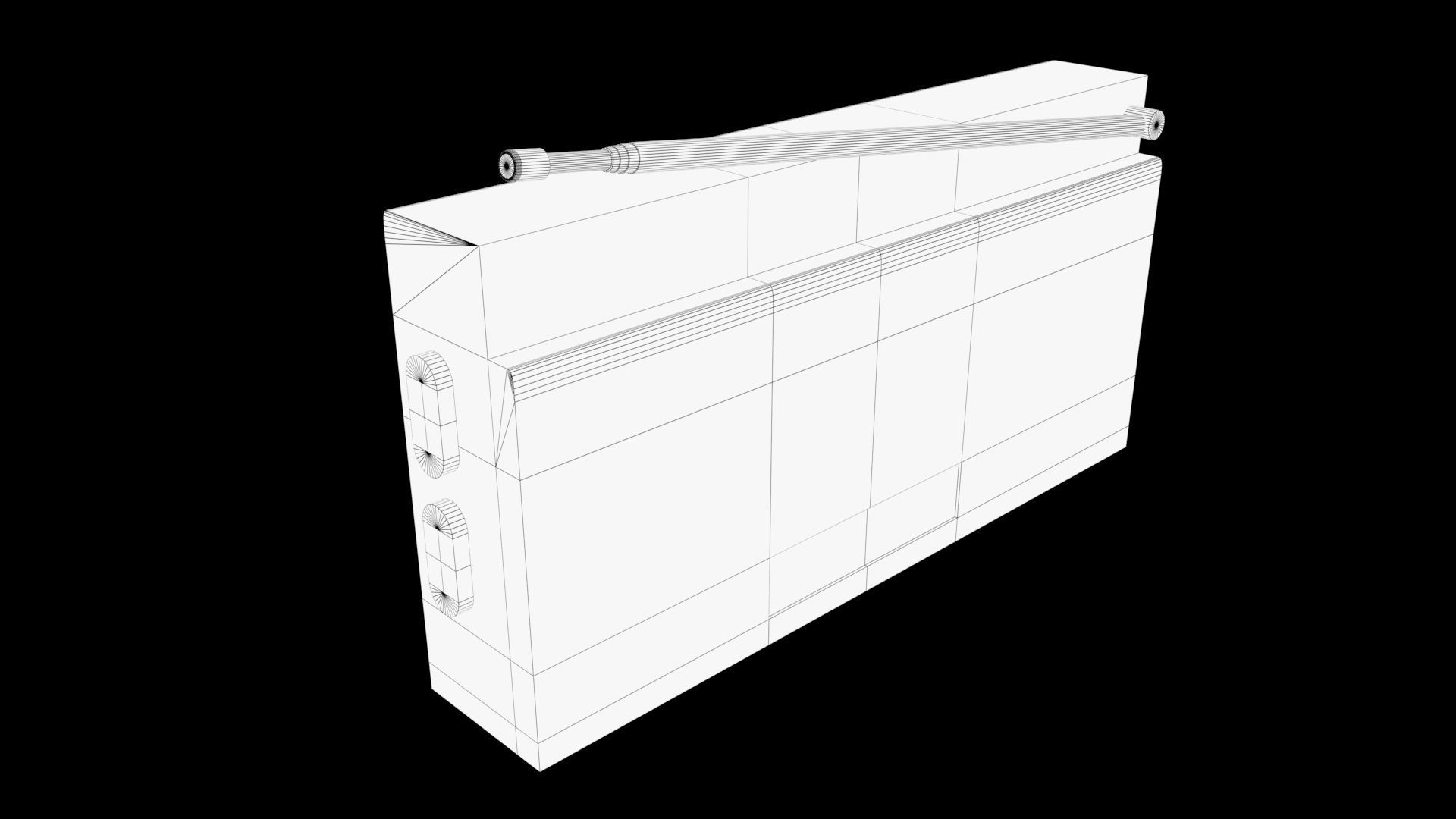Radio Low-poly 3D model_9