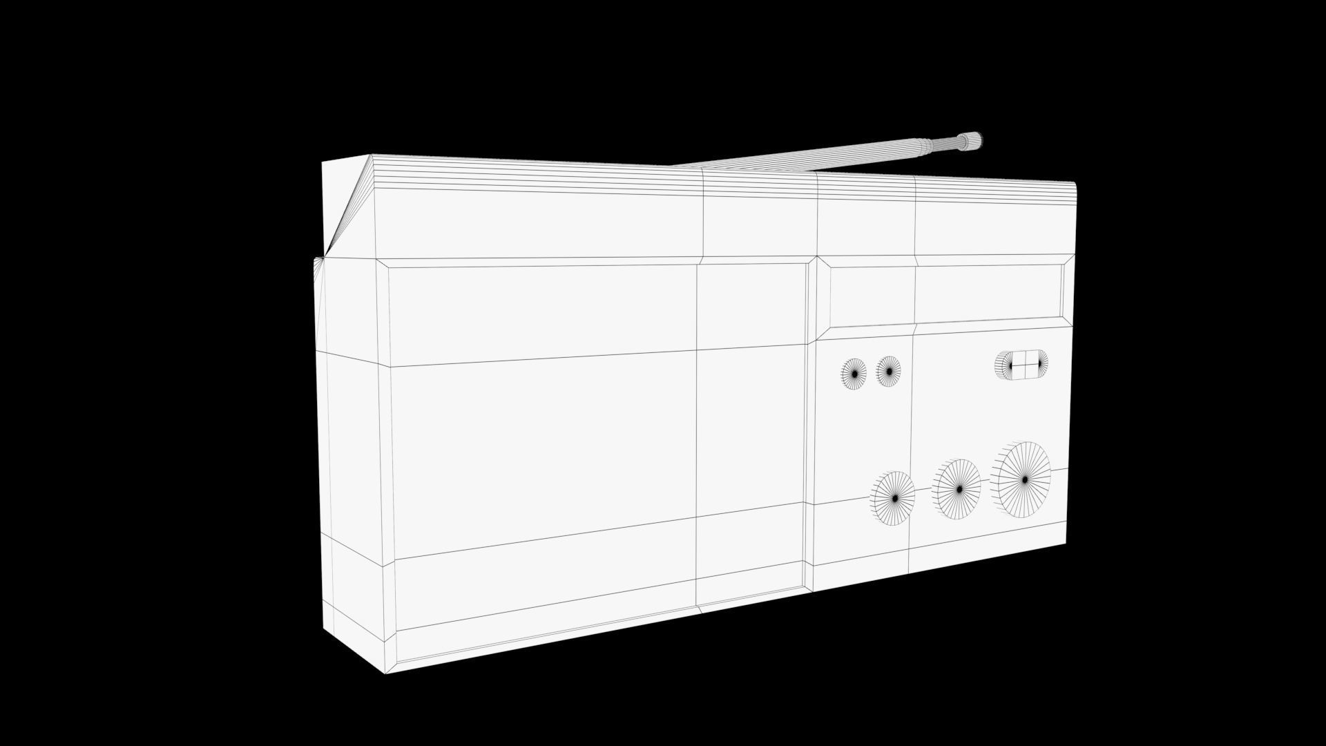 Radio Low-poly 3D model_7