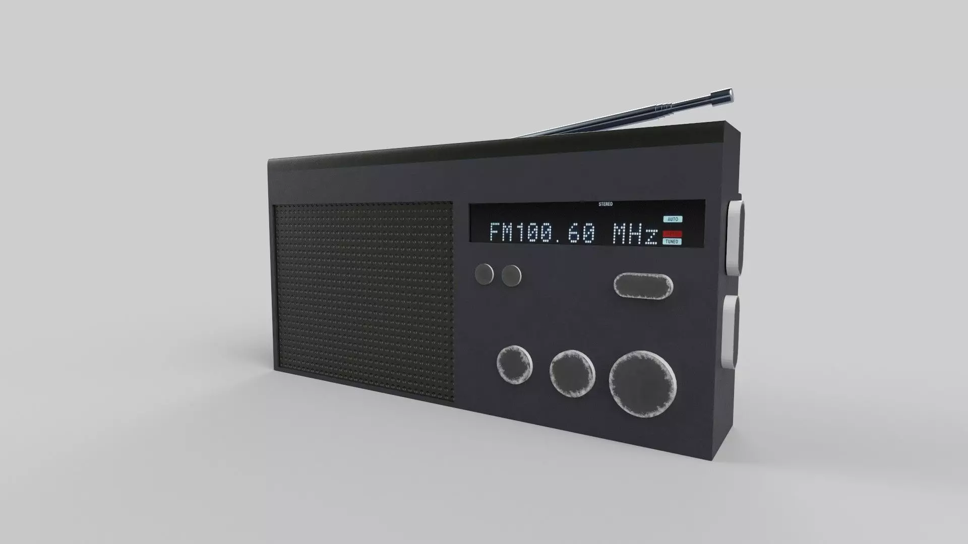 Radio Low-poly 3D model_0