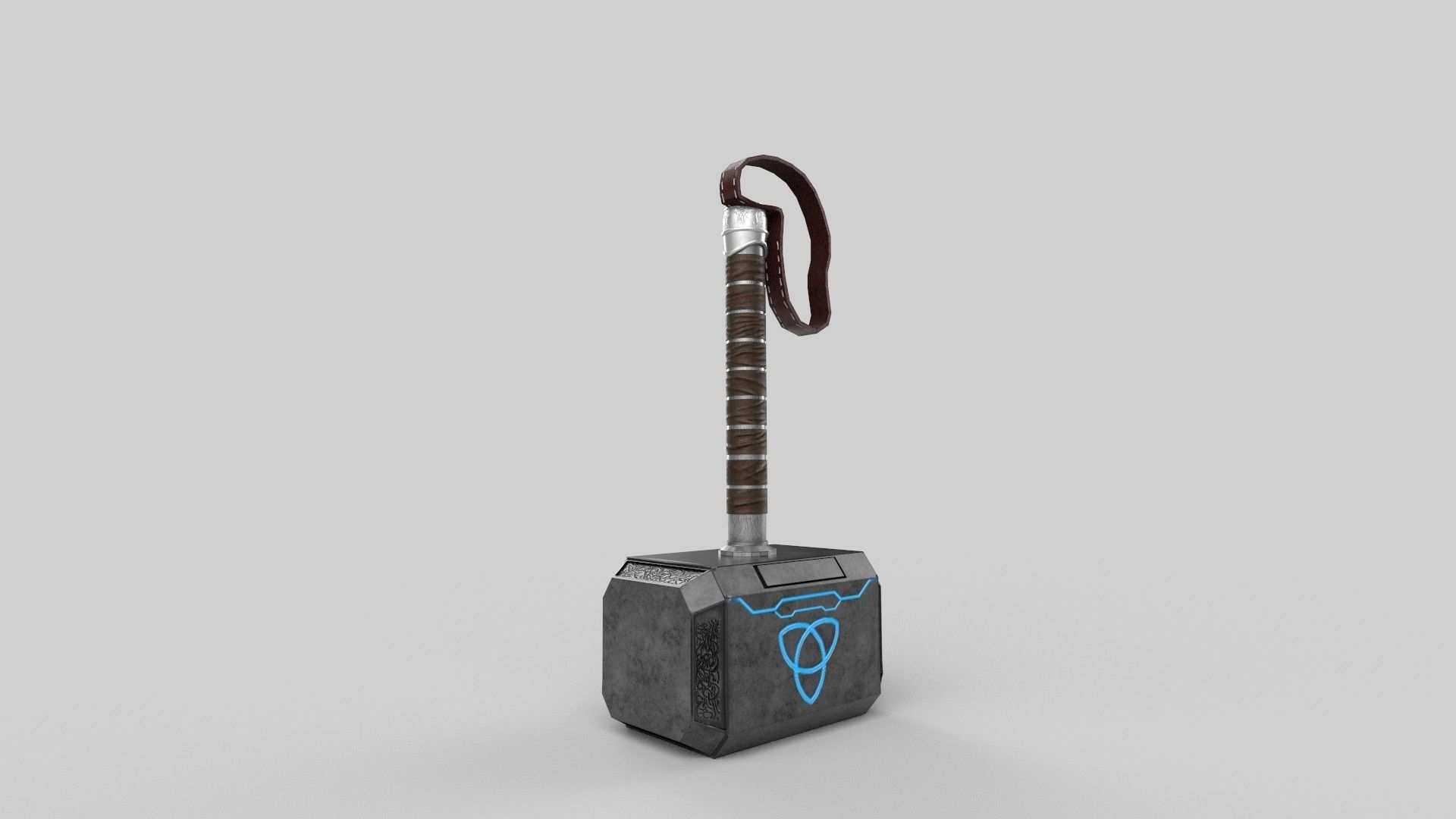 Mjolnir thor hammer with lights Low-poly 3D model_2