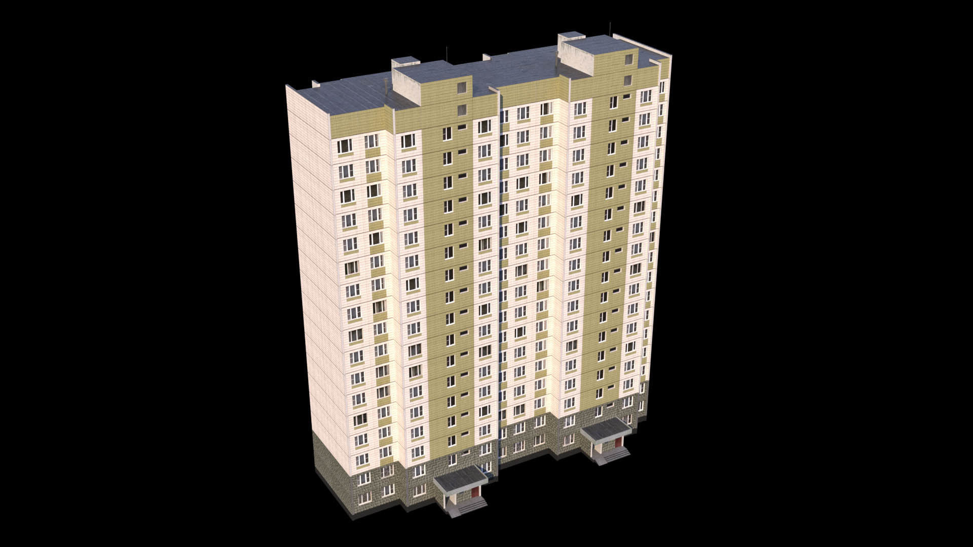 Russian buildings pack Low-poly 3D model_12