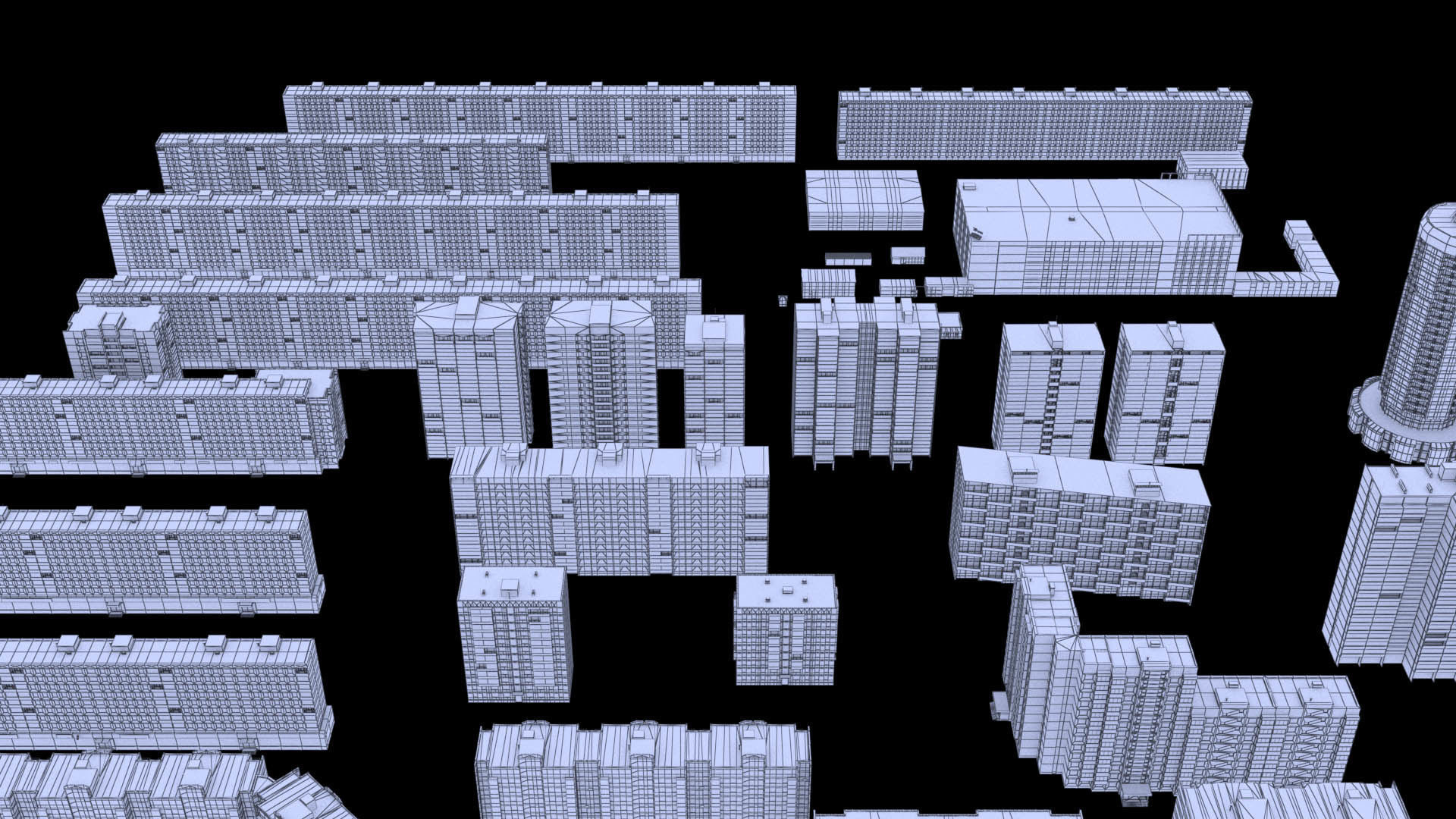 Russian buildings pack Low-poly 3D model_35