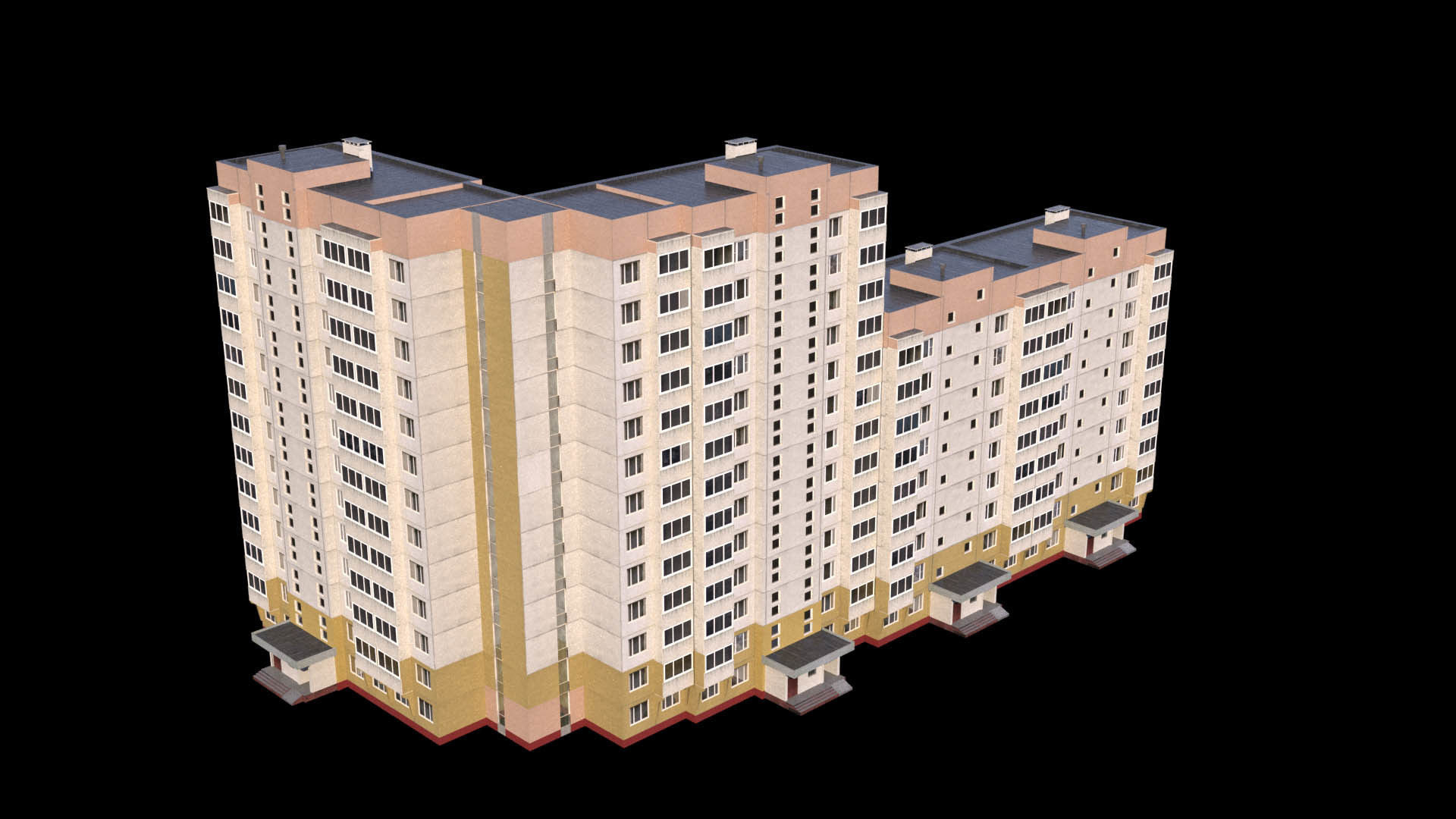 Russian buildings pack Low-poly 3D model_16