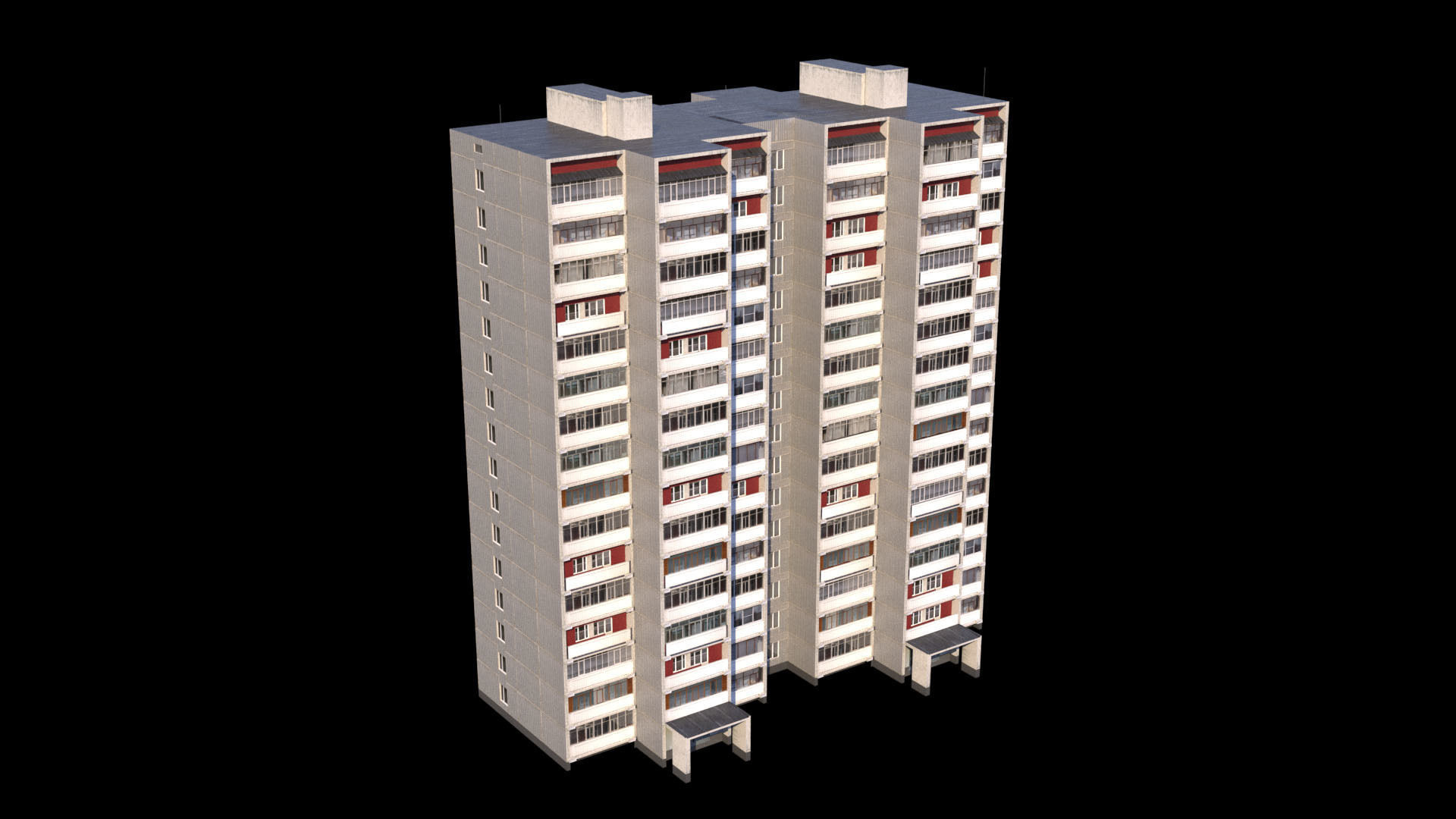 Russian buildings pack Low-poly 3D model_7