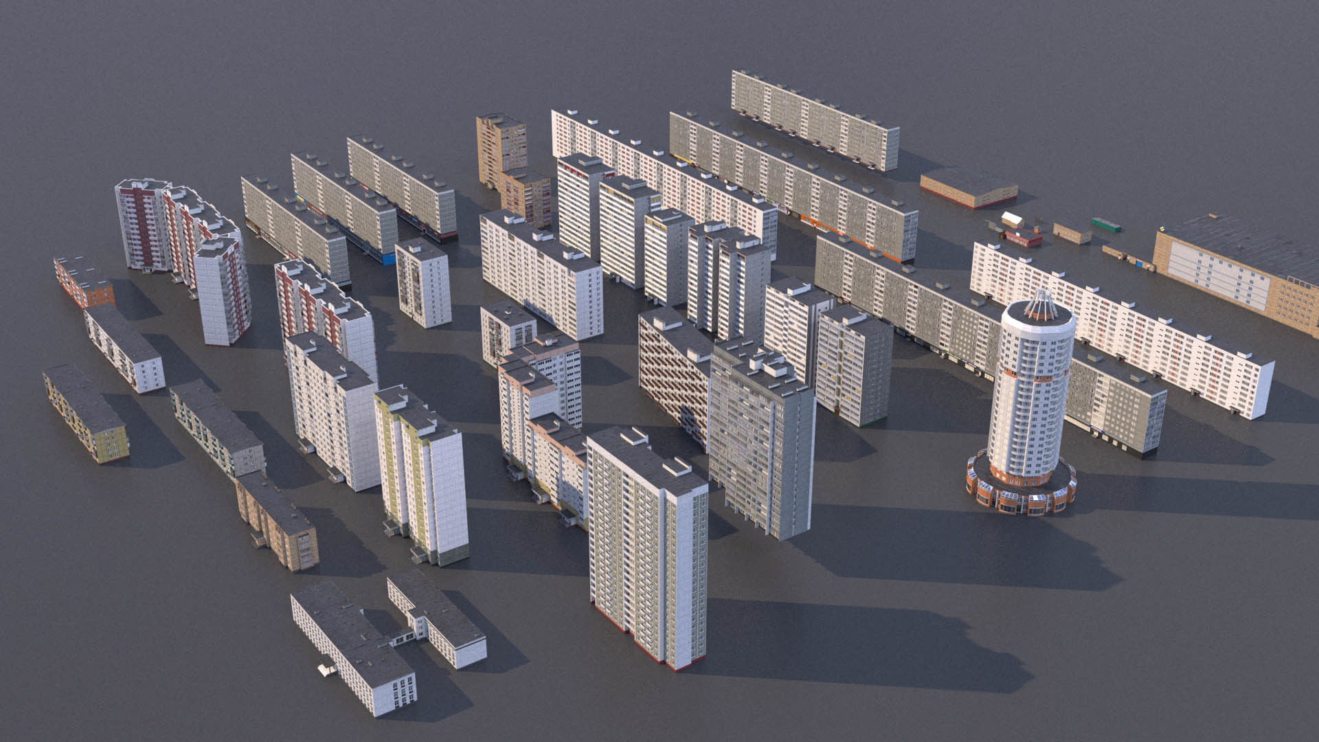 Russian buildings pack Low-poly 3D model_2