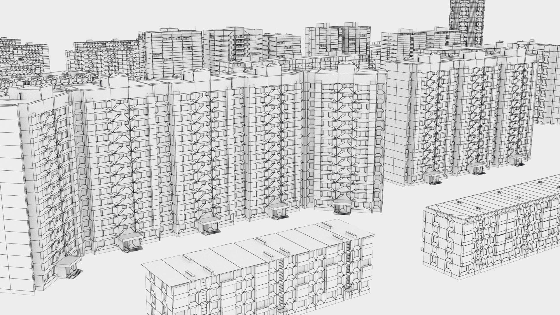 Russian buildings pack Low-poly 3D model_39