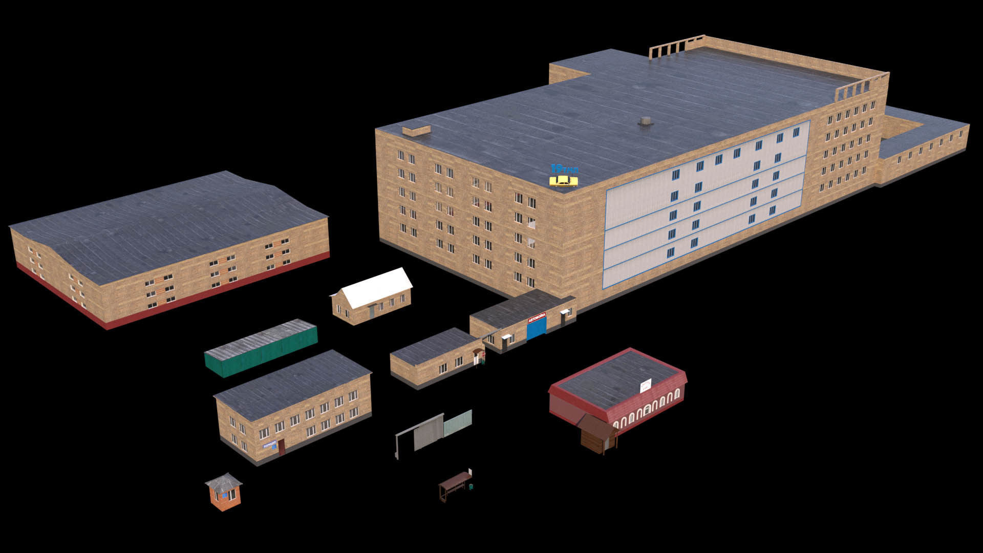 Russian buildings pack Low-poly 3D model_32