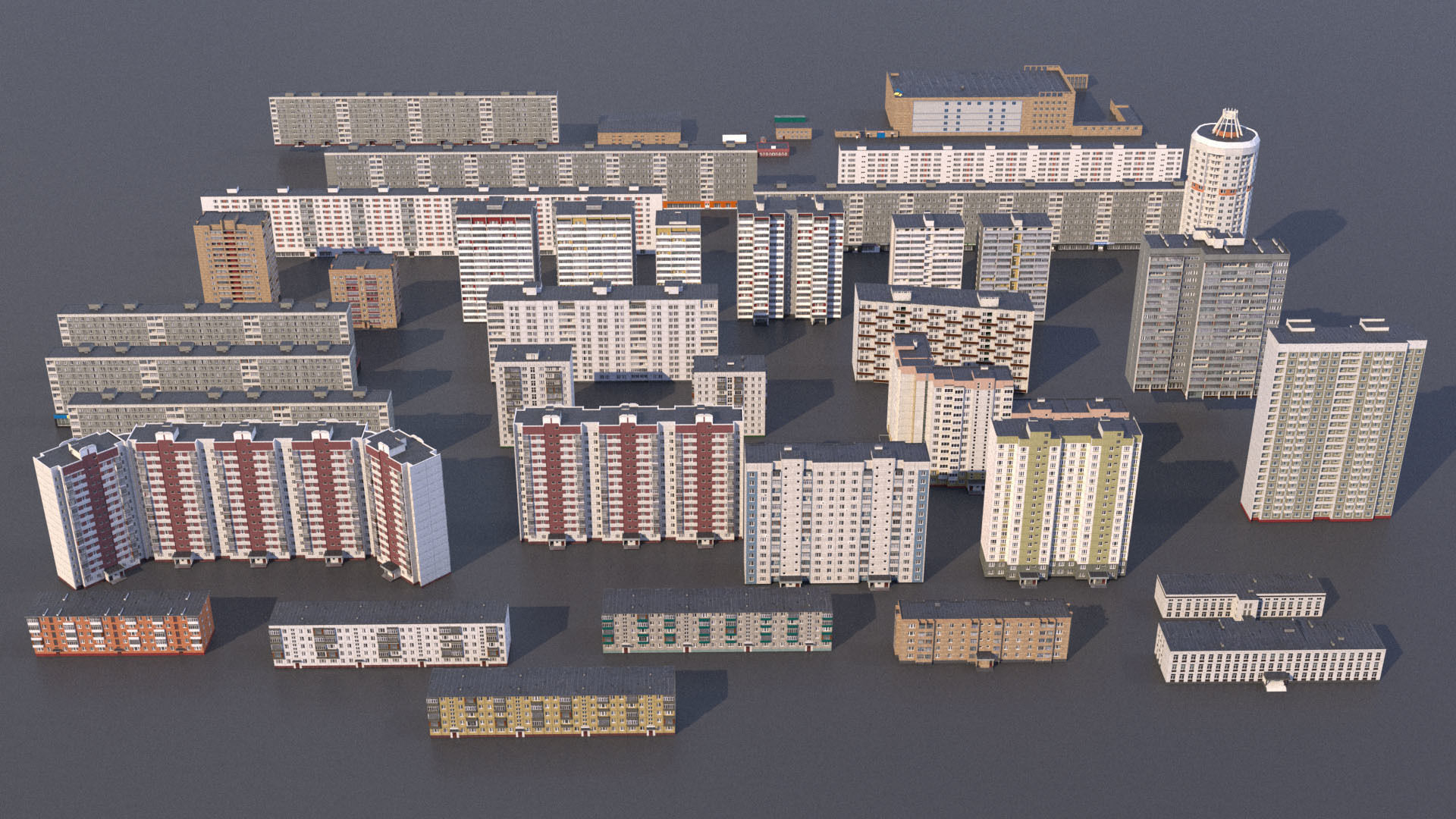 Russian buildings pack Low-poly 3D model_1