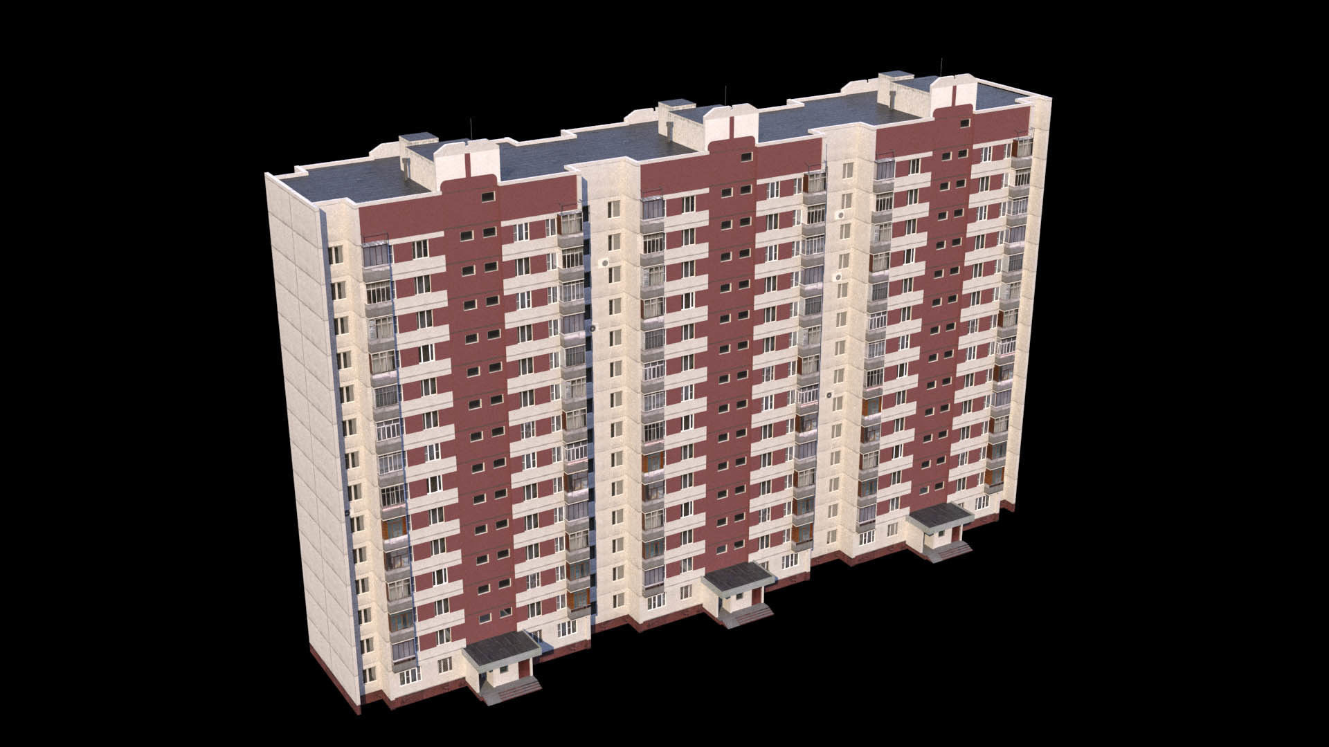 Russian buildings pack Low-poly 3D model_14