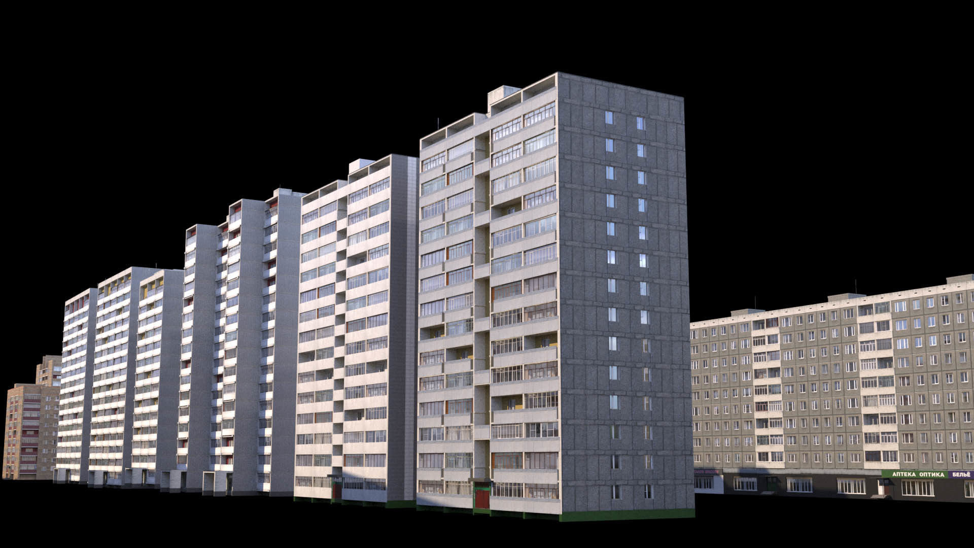 Russian buildings pack Low-poly 3D model_40