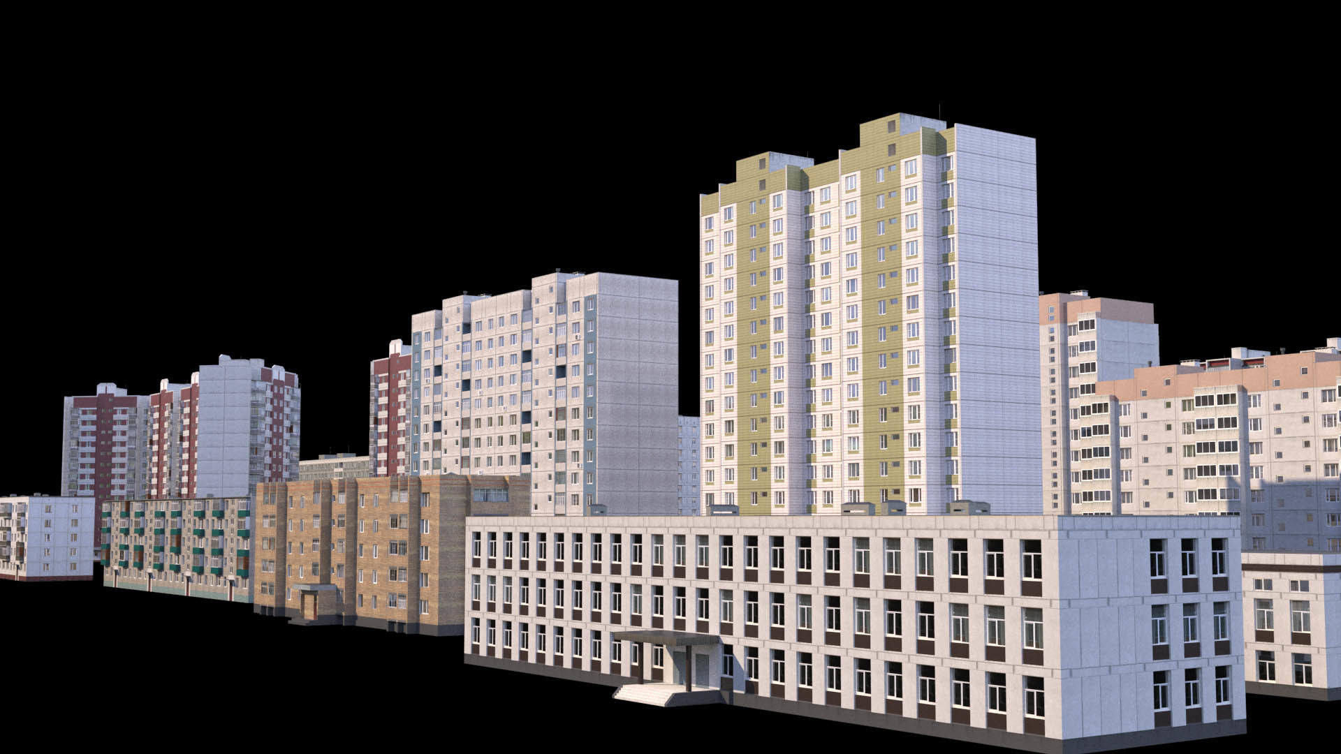 Russian buildings pack Low-poly 3D model_41
