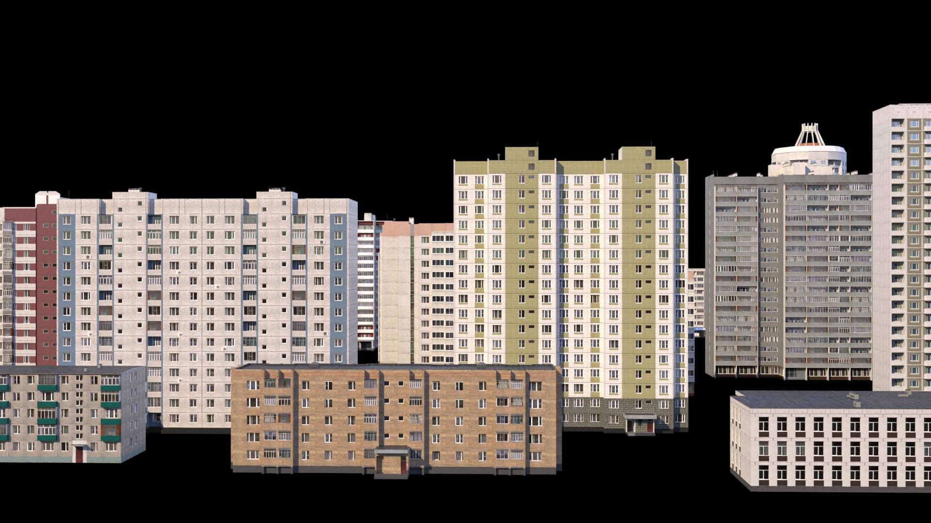 Russian buildings pack Low-poly 3D model_34