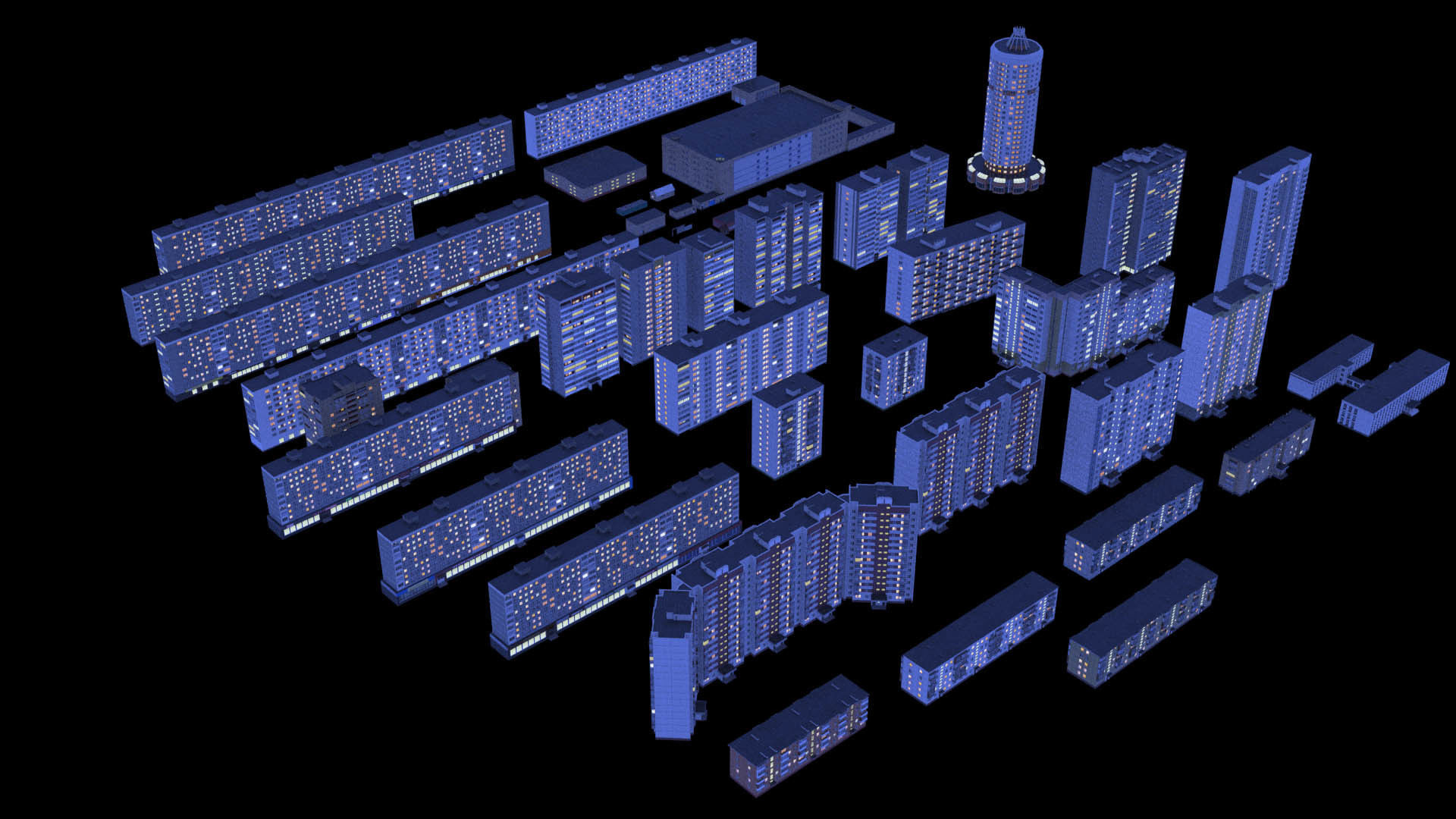 Russian buildings pack Low-poly 3D model_33