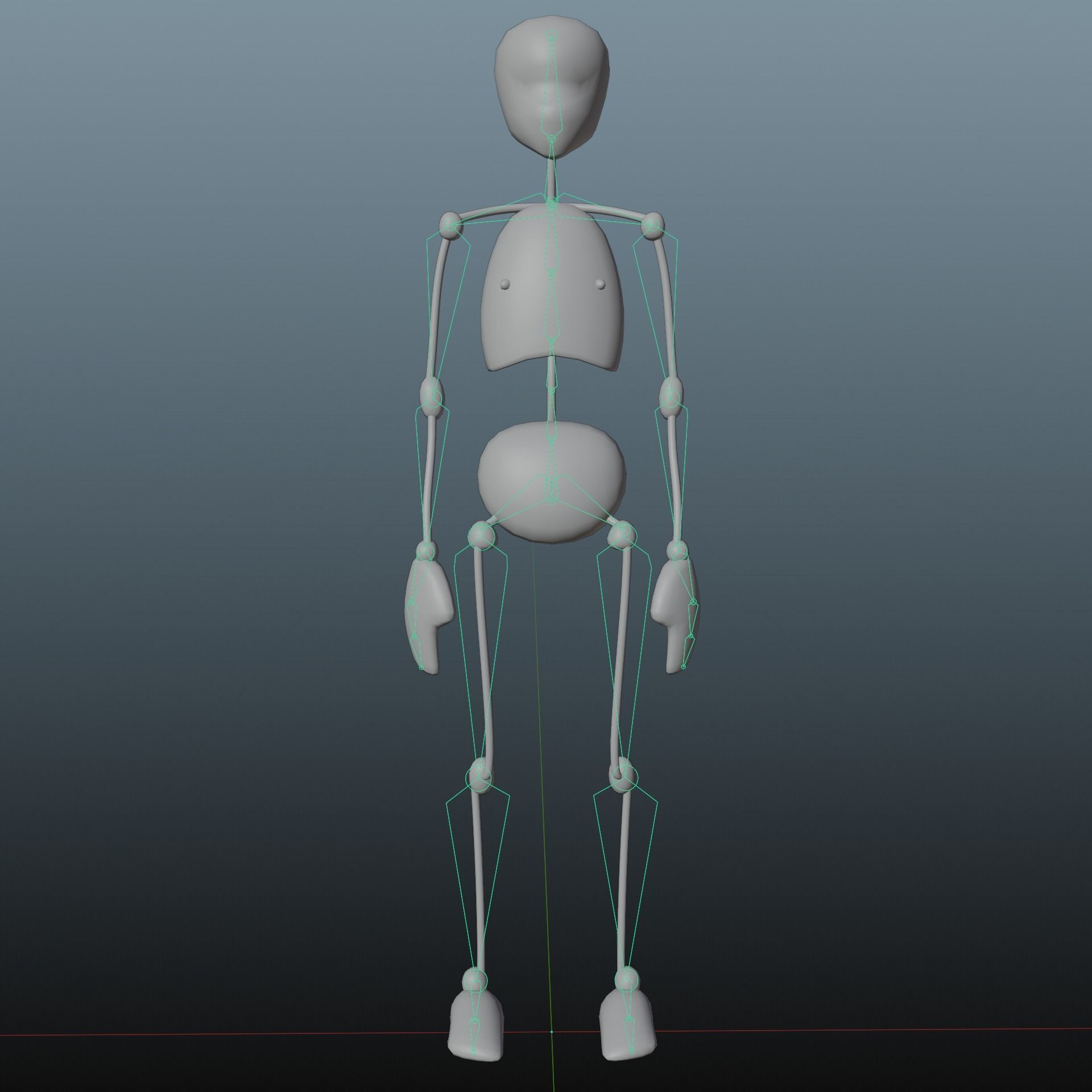 stick human base model 3D model_12
