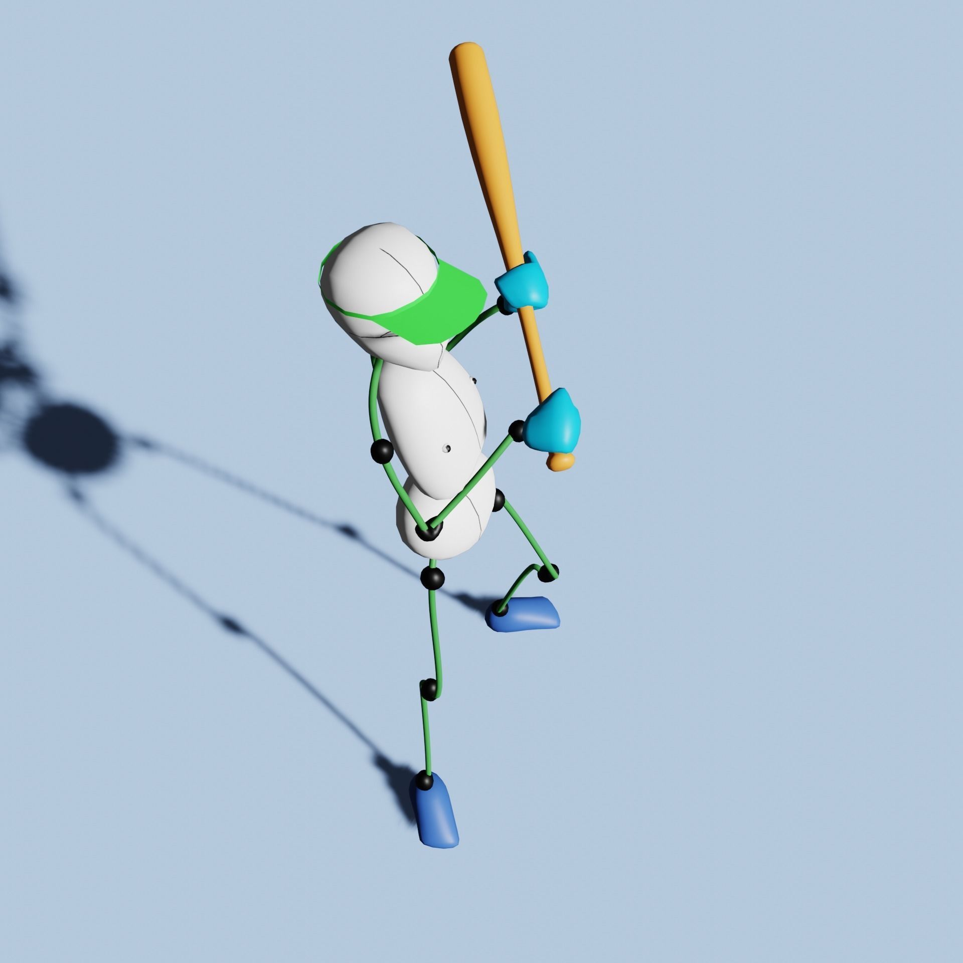 stick human base model 3D model_7