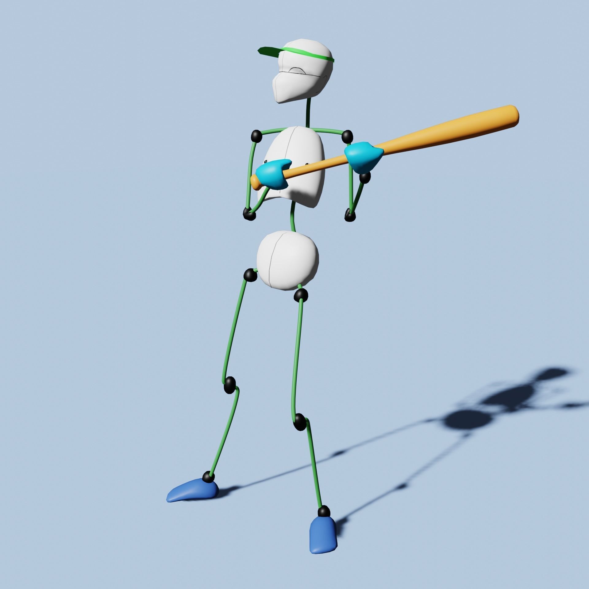 stick human base model 3D model_6