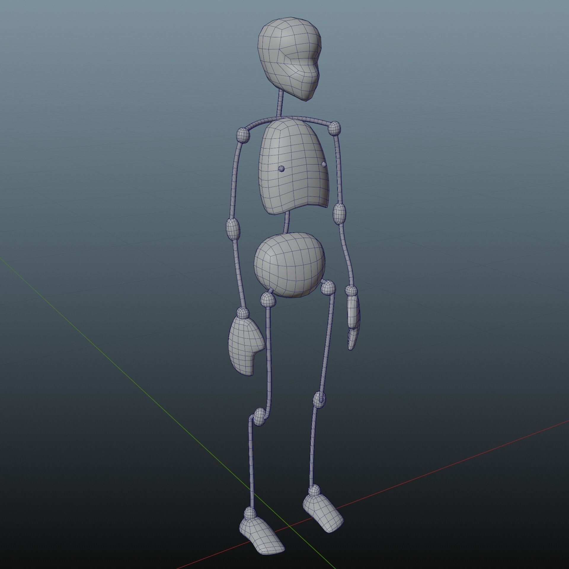stick human base model 3D model_11