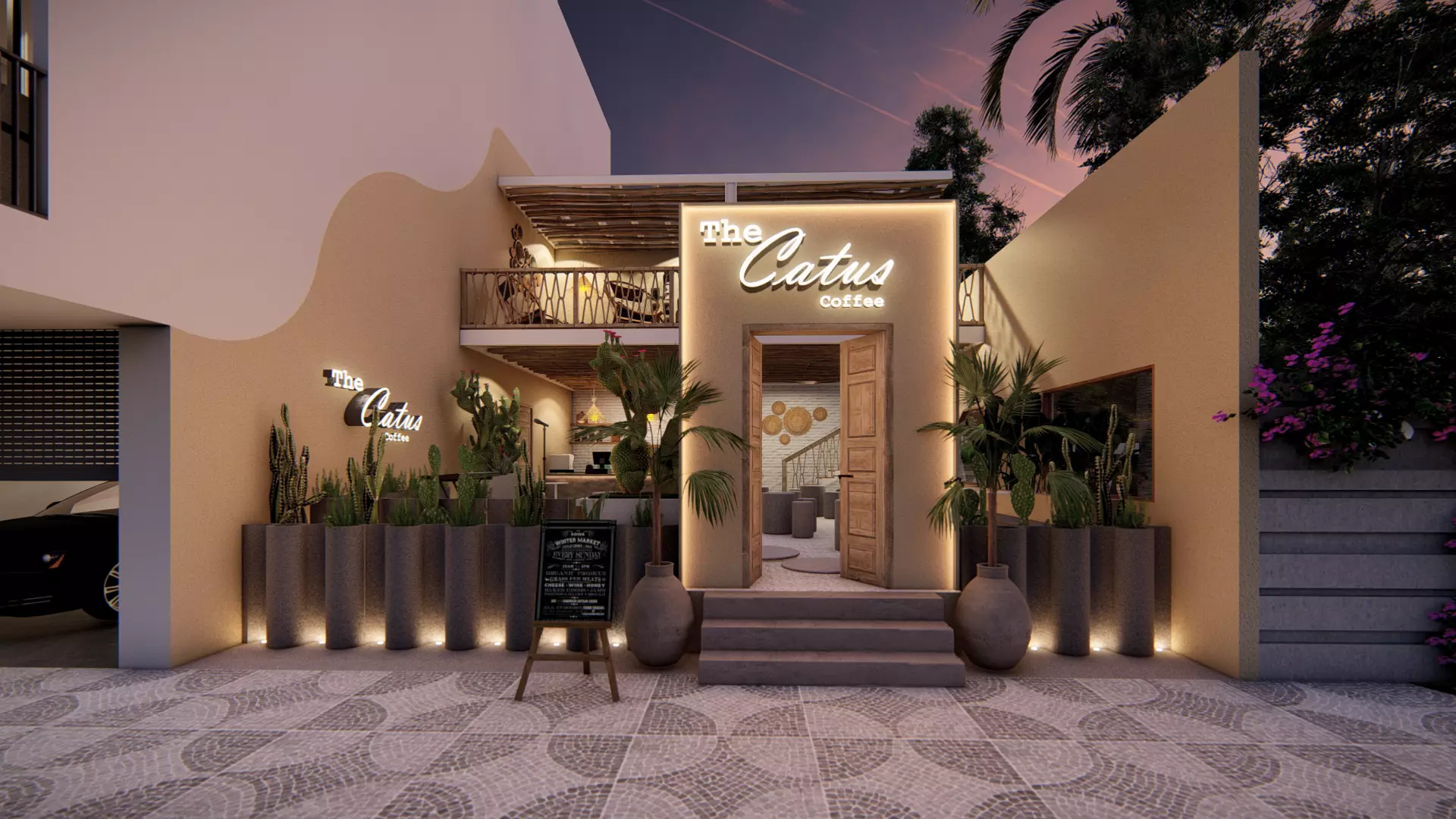 HOUSE - COFFEE Low-poly 3D model_0