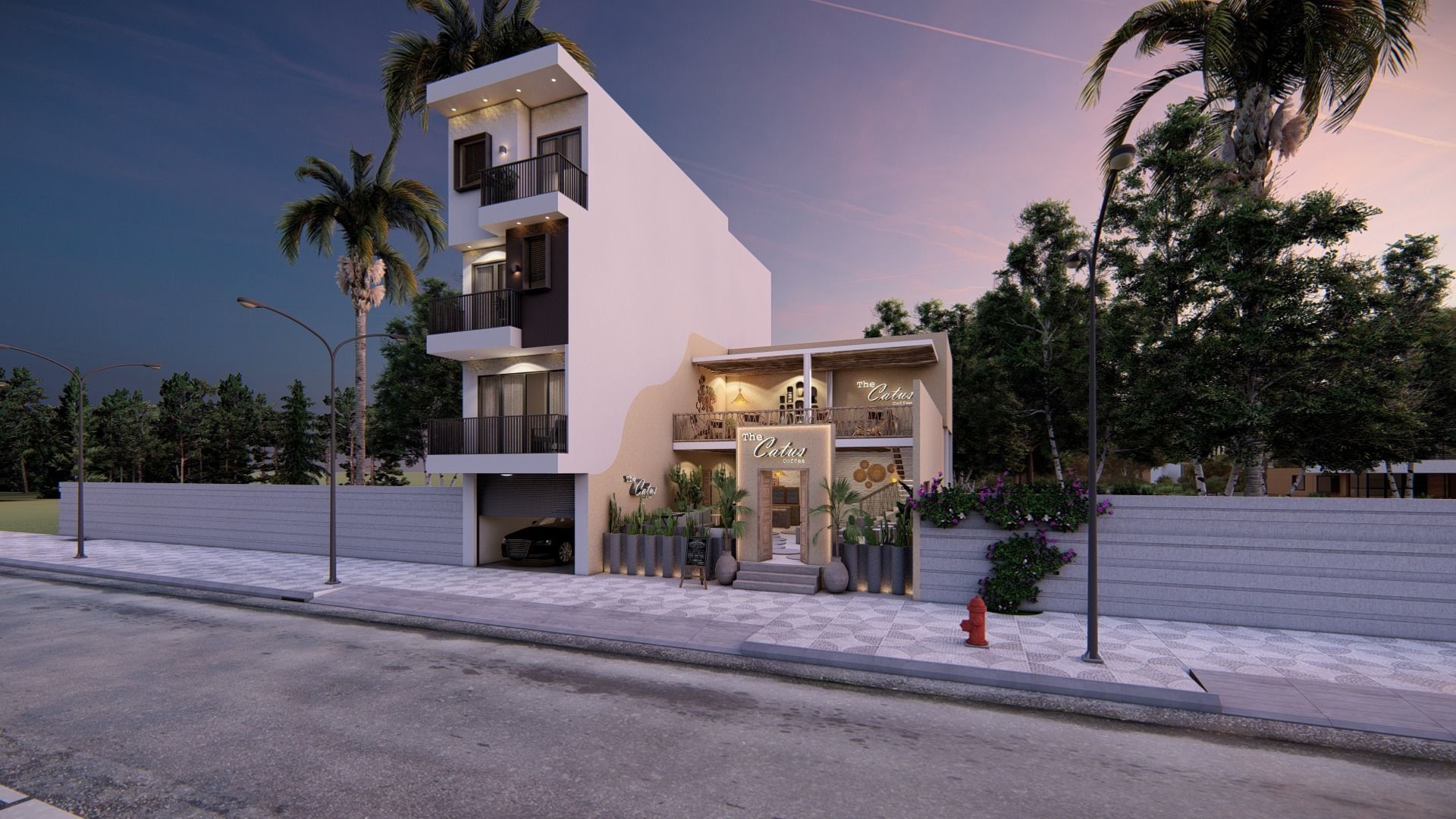 HOUSE - COFFEE Low-poly 3D model_3