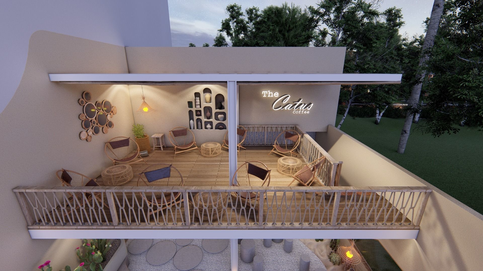 HOUSE - COFFEE Low-poly 3D model_5