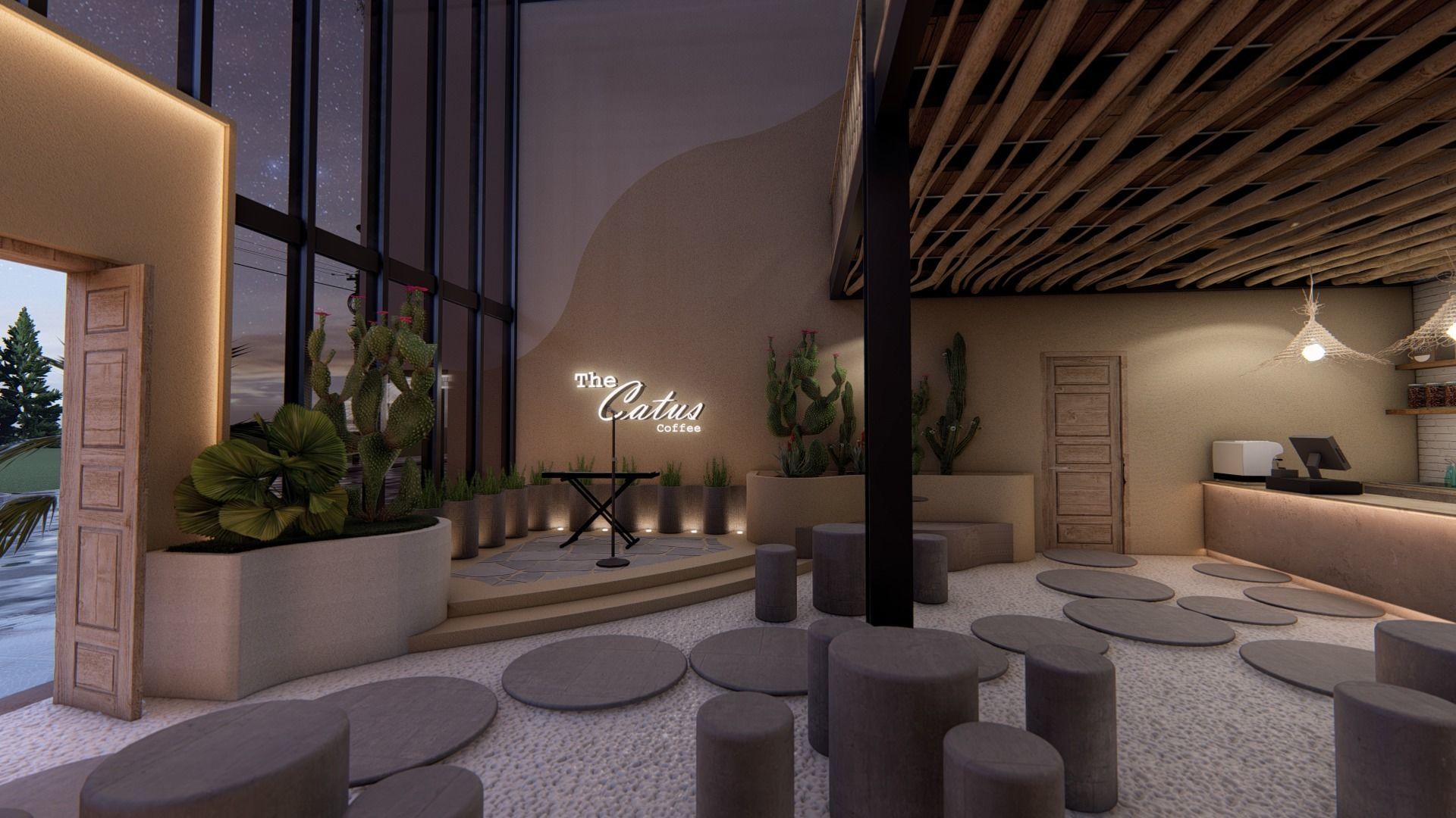 HOUSE - COFFEE Low-poly 3D model_10