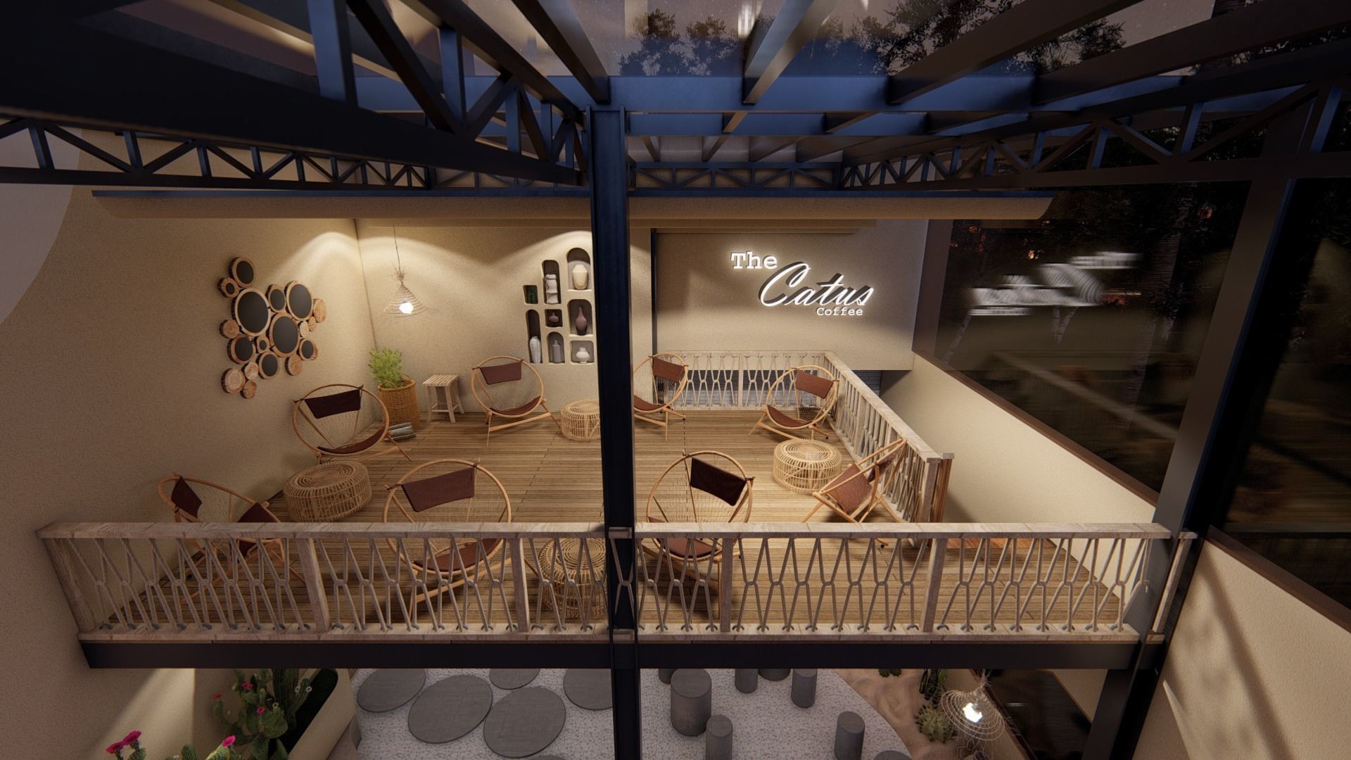 HOUSE - COFFEE Low-poly 3D model_9