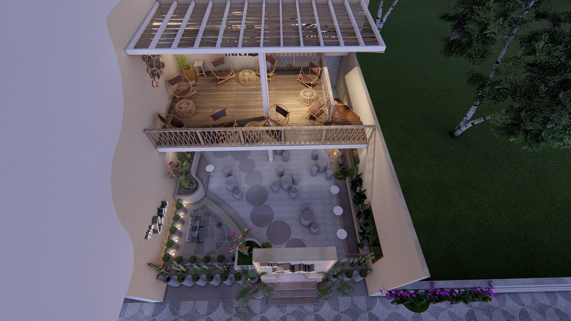 HOUSE - COFFEE Low-poly 3D model_1