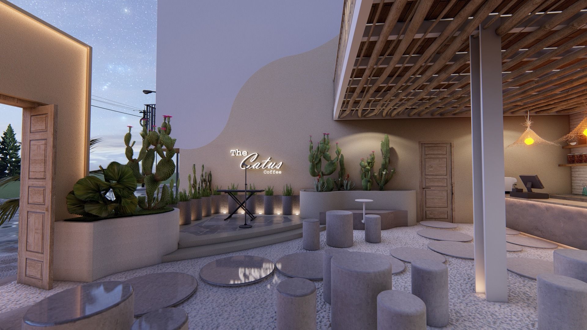 HOUSE - COFFEE Low-poly 3D model_4