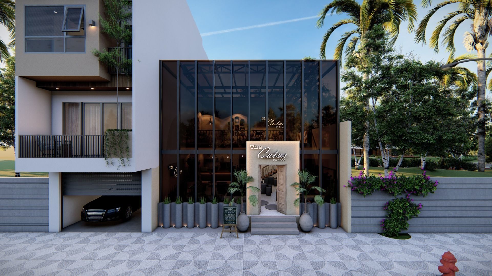 HOUSE - COFFEE Low-poly 3D model_7