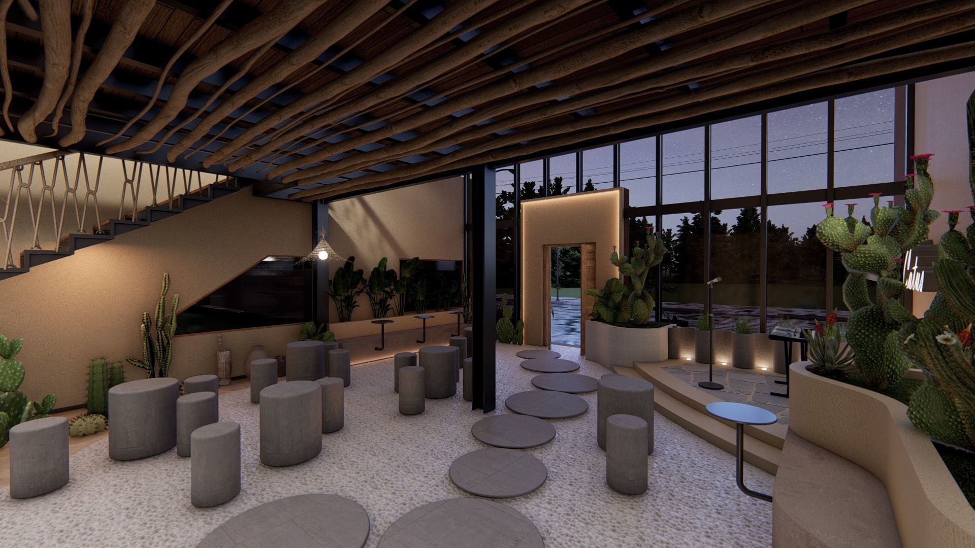 HOUSE - COFFEE Low-poly 3D model_12