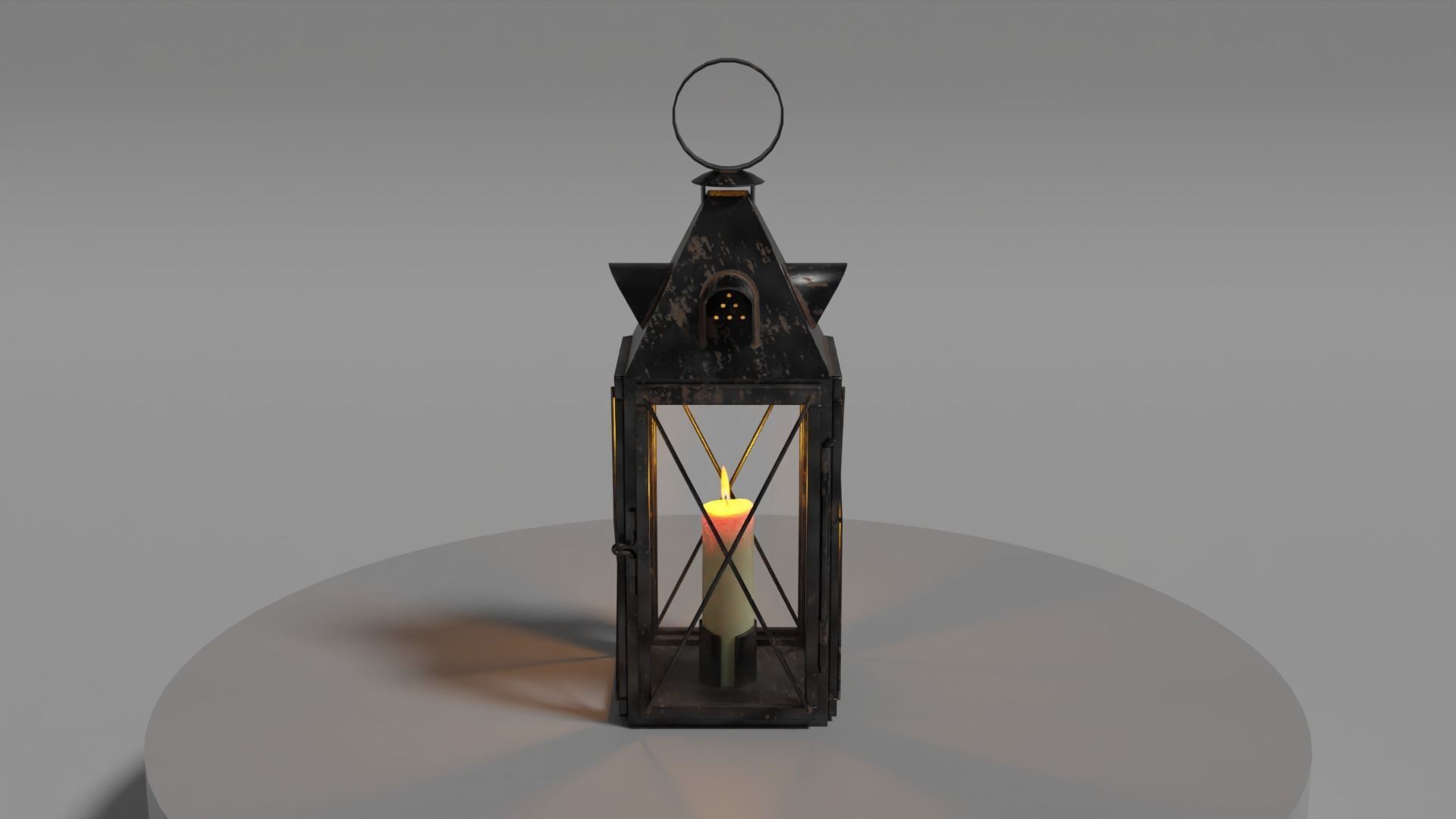 Candle Lantern 0 Low-poly 3D model_10