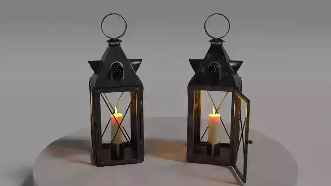 Candle Lantern 0 Low-poly 3D model