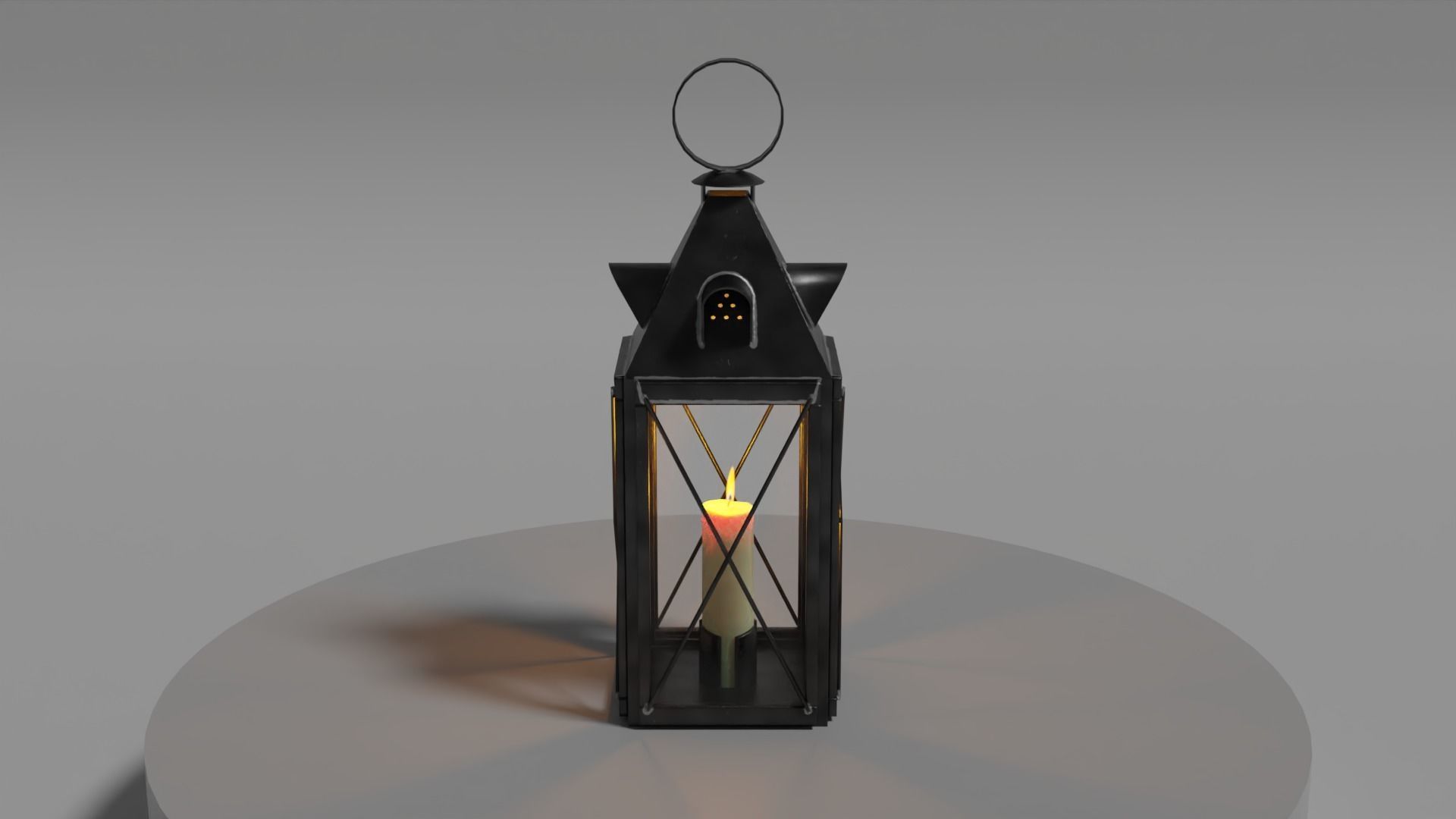 Candle Lantern 0 Low-poly 3D model_6