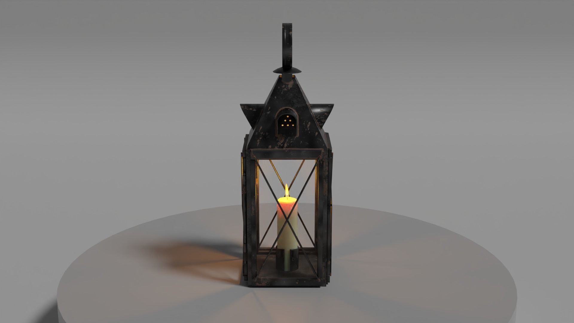 Candle Lantern 0 Low-poly 3D model_16