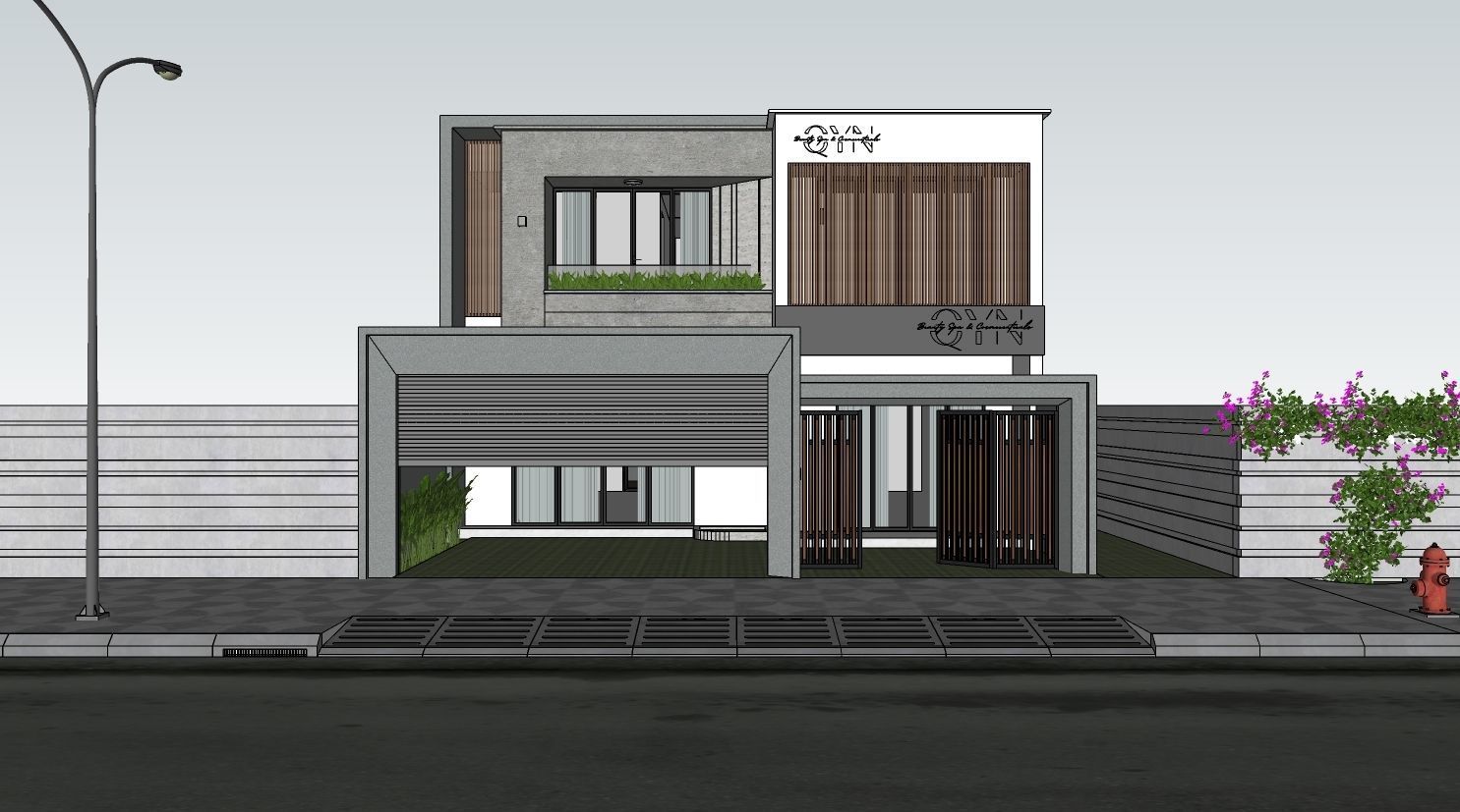 HOUSE modern with car parked 3D model_4