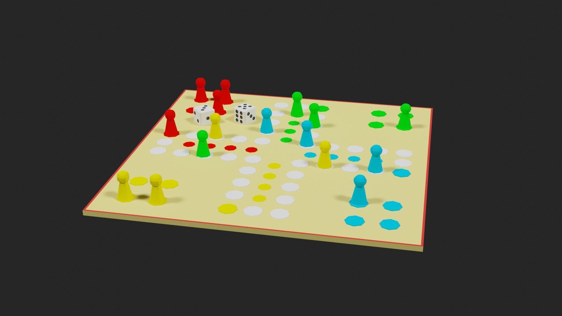 Lowpoly Boardgame board game pieces Low-poly 3D model_13
