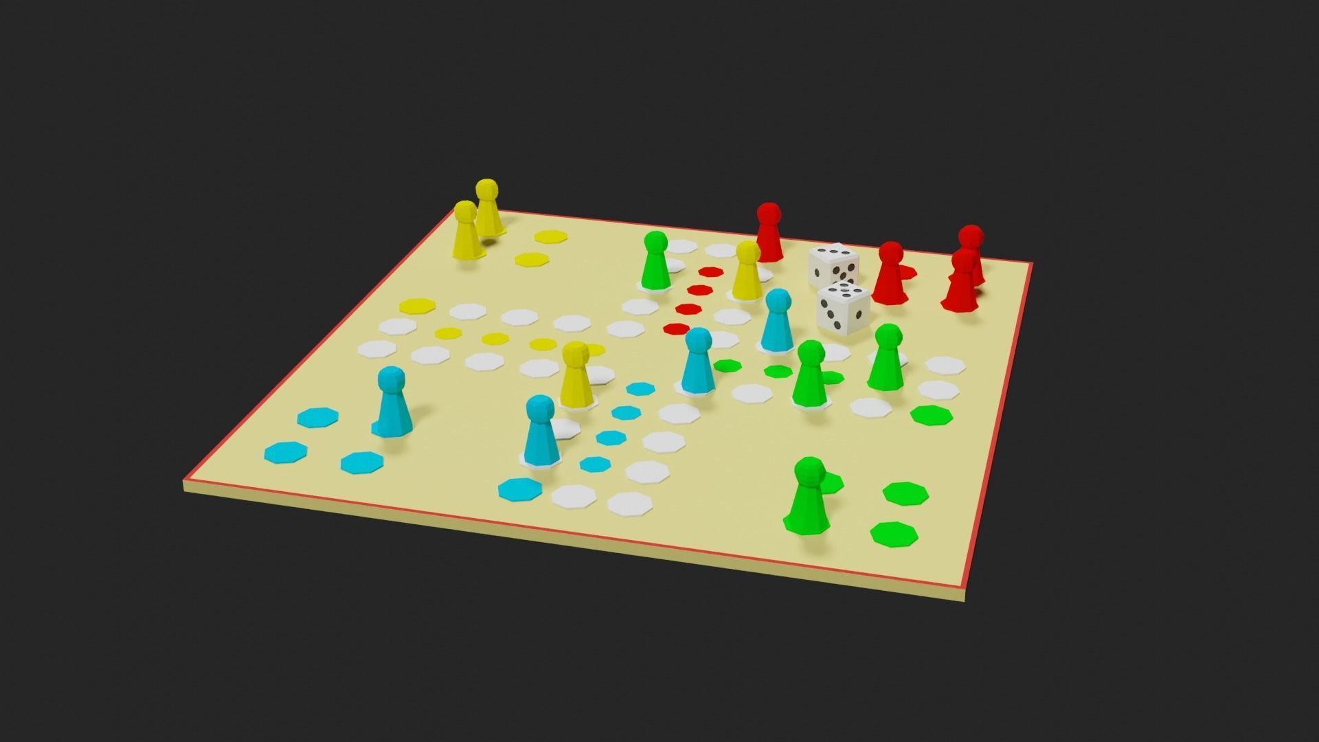 Lowpoly Boardgame board game pieces Low-poly 3D model_22
