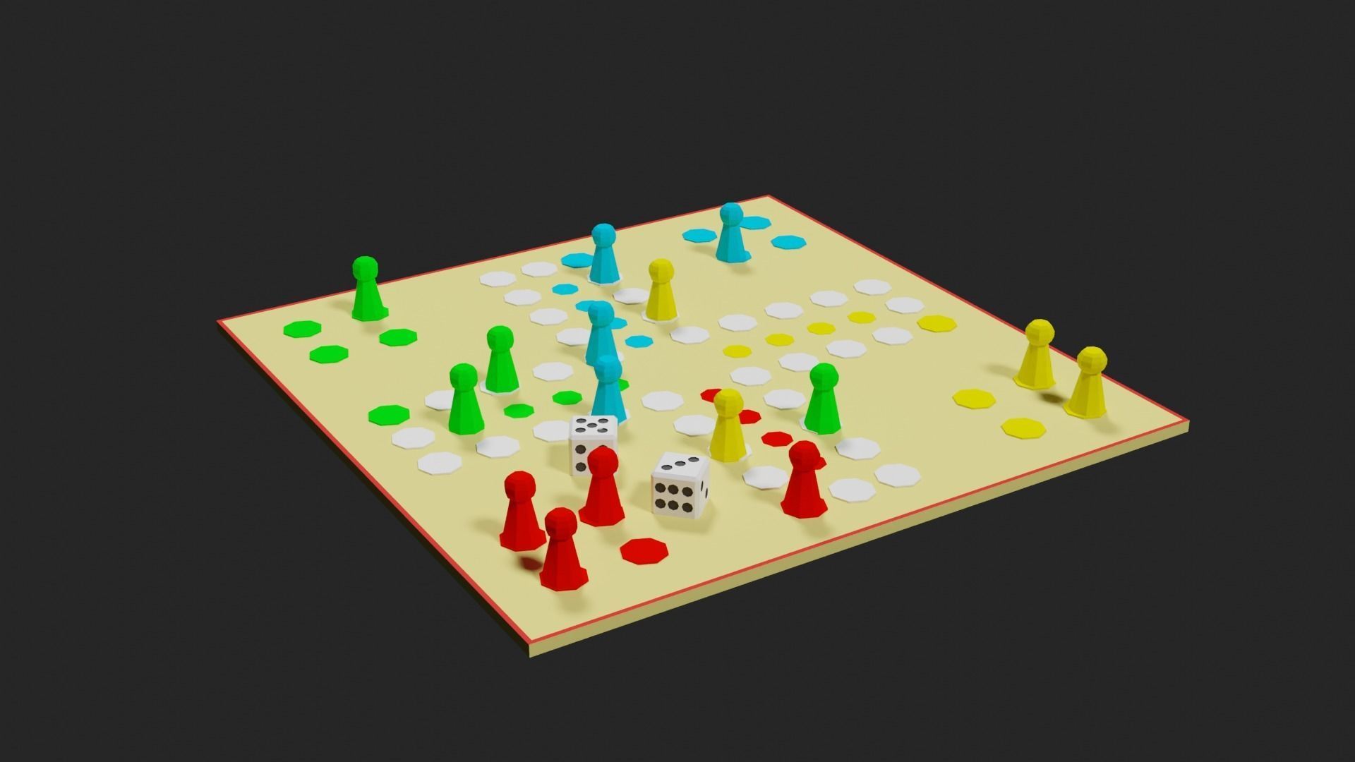Lowpoly Boardgame board game pieces Low-poly 3D model_3