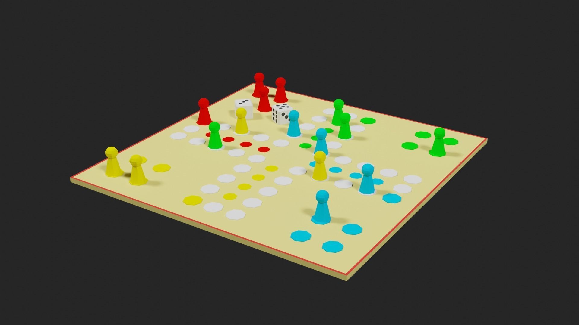 Lowpoly Boardgame board game pieces Low-poly 3D model_15