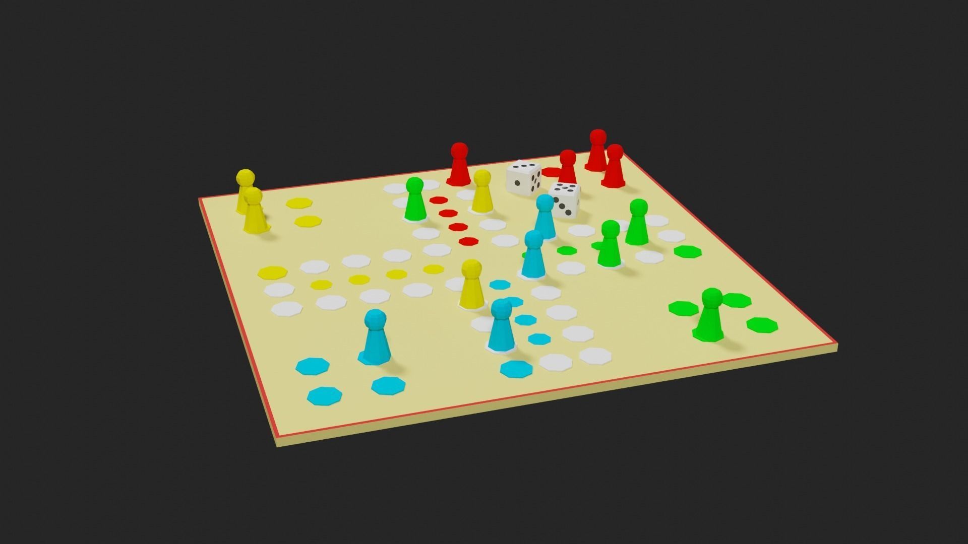 Lowpoly Boardgame board game pieces Low-poly 3D model_19