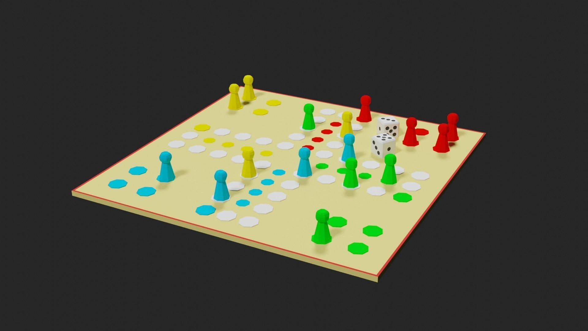 Lowpoly Boardgame board game pieces Low-poly 3D model_23