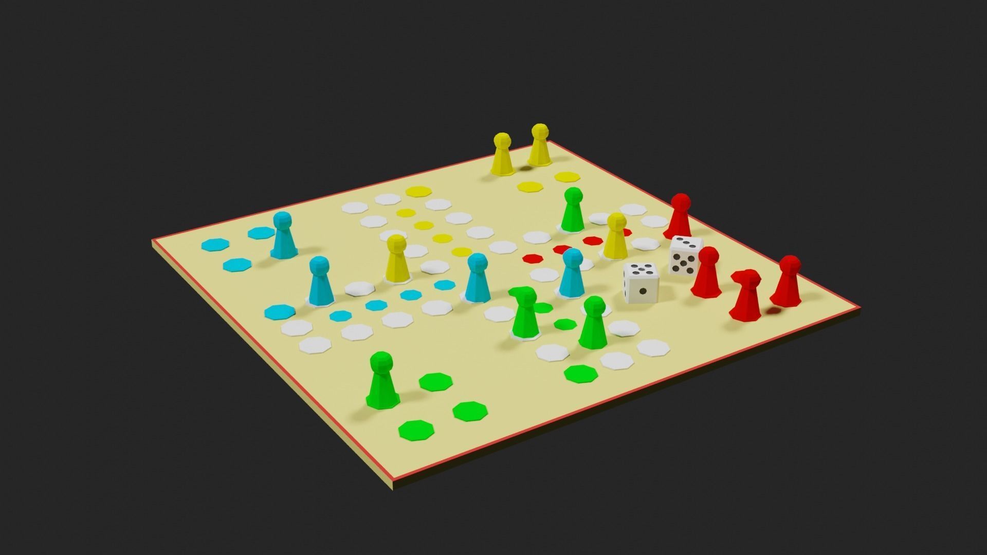 Lowpoly Boardgame board game pieces Low-poly 3D model_25