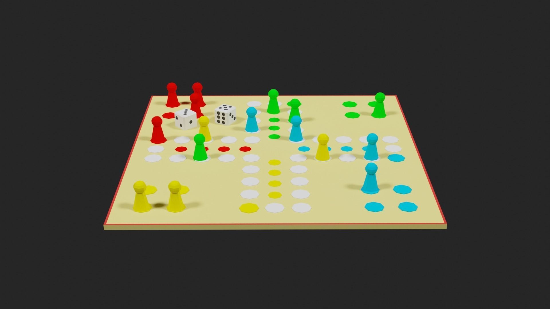Lowpoly Boardgame board game pieces Low-poly 3D model_12