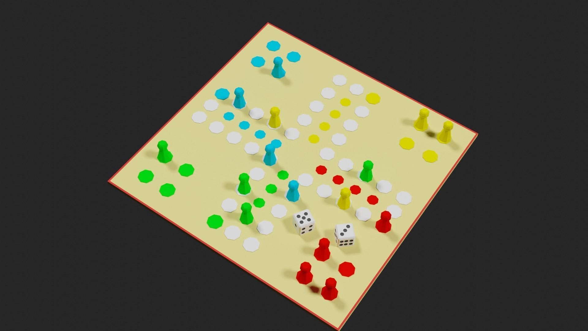 Lowpoly Boardgame board game pieces Low-poly 3D model_30